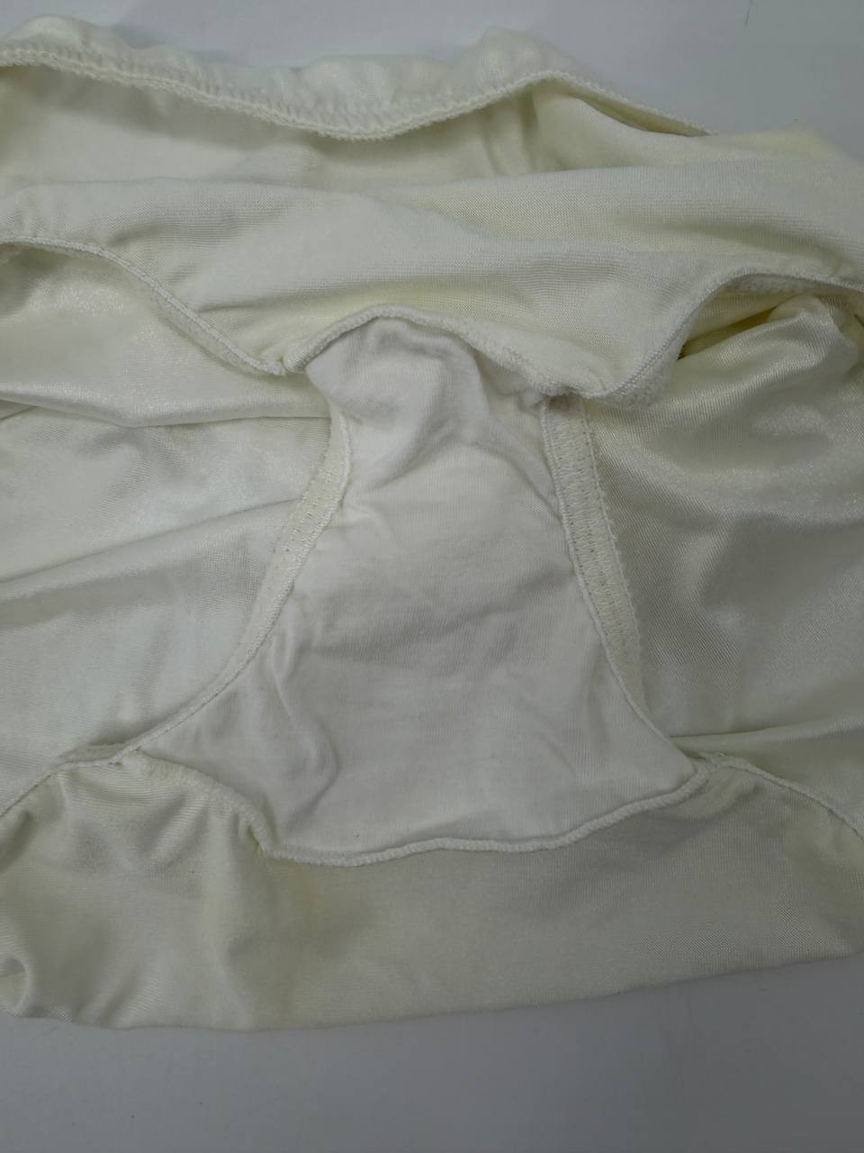 Vintage Woolite Silky Hi Cut Brief Panties Ivory Nylon Lycra Size 00L USA