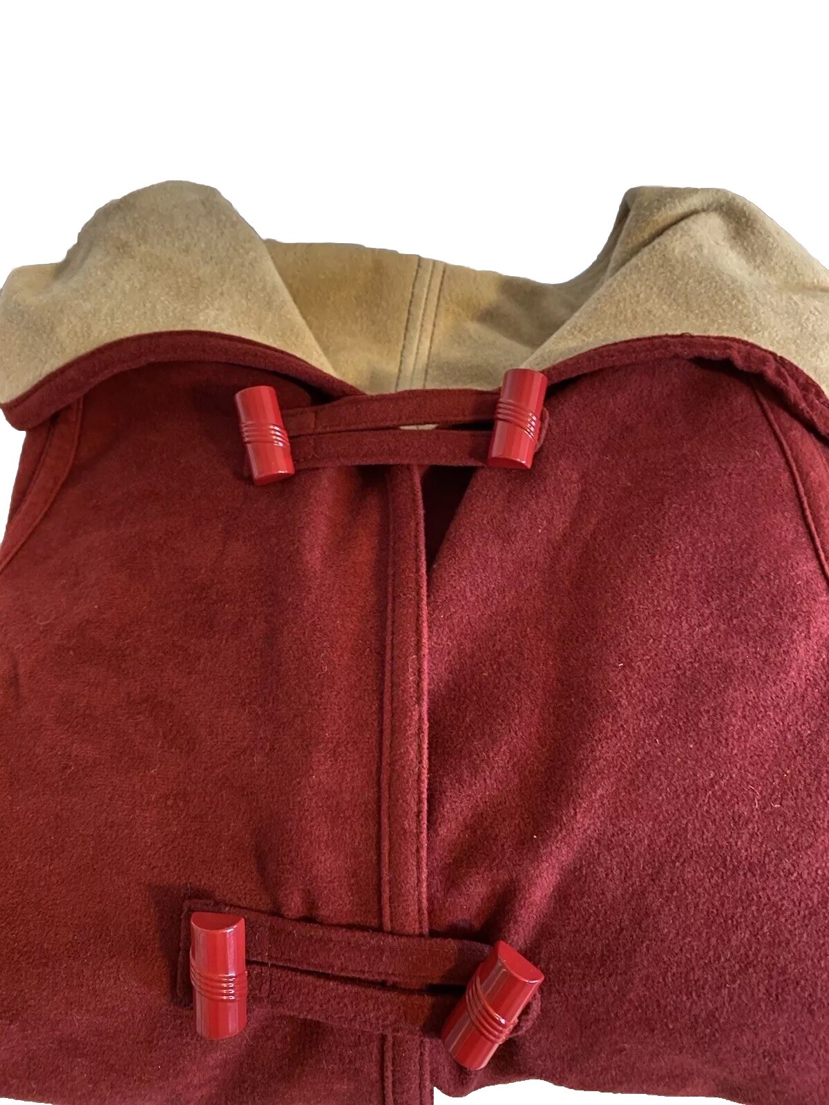 Vintage Rare Burgundy Cape Style Overcoat Outerbanks By Judy Scates For Jerold
