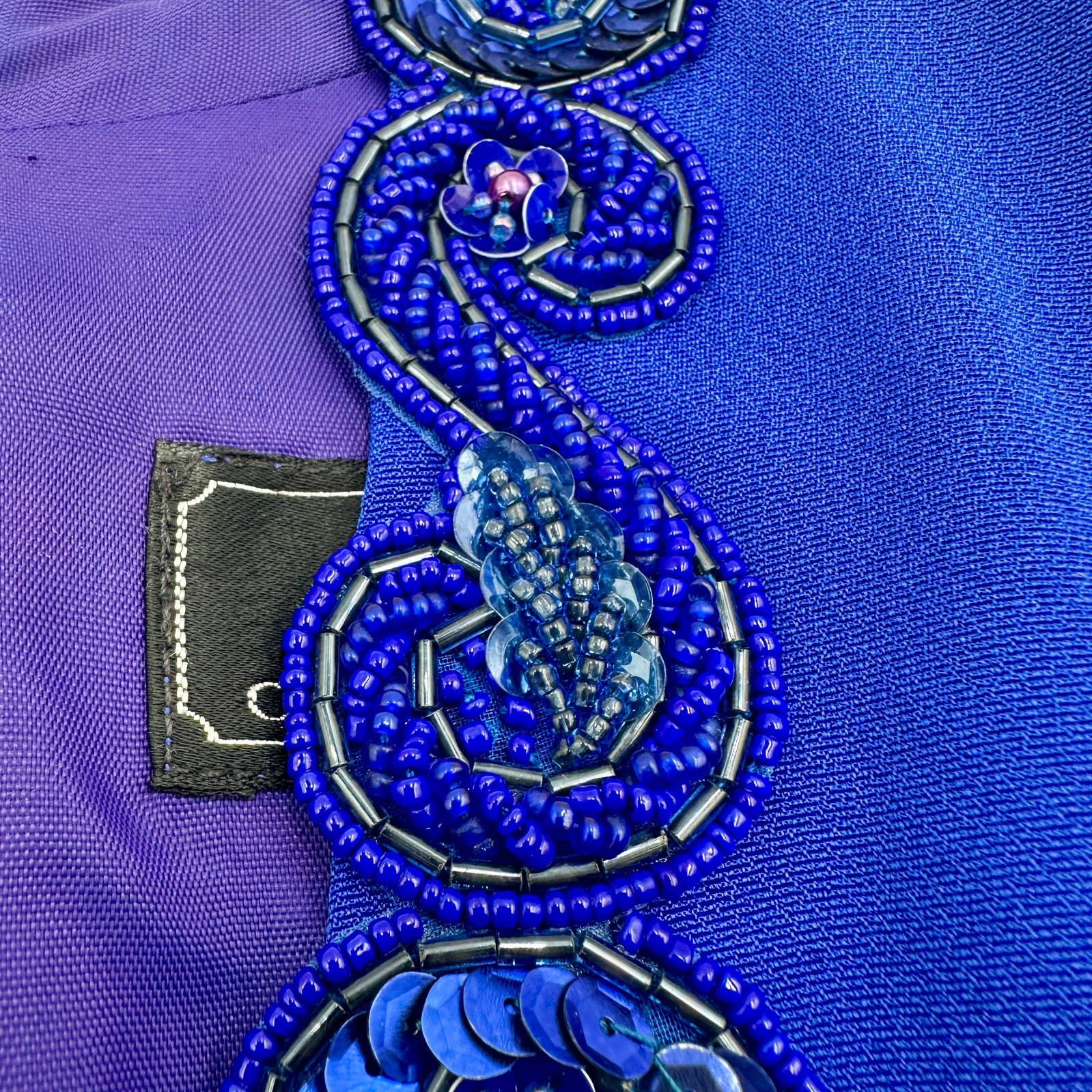 Vintage CH by Carolina Herrera Royal Blue Beaded Cocktail Dress – Size 12