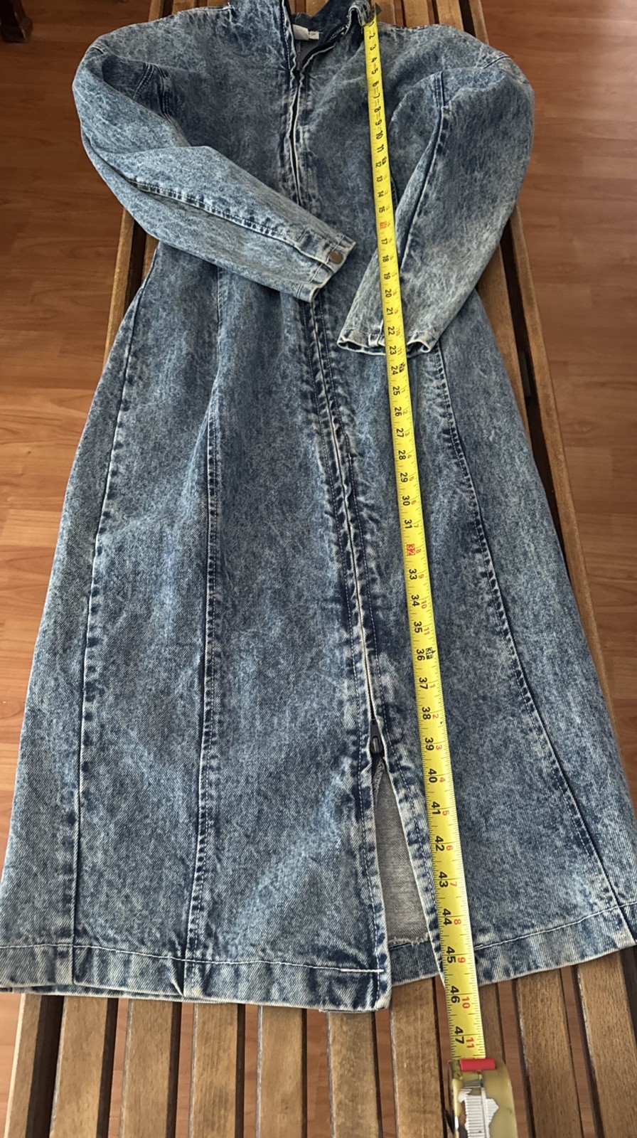 VTG 80’s Paris Blues Acid Washed Denim Full Zip Dress USA 1065C 6012 Size 11