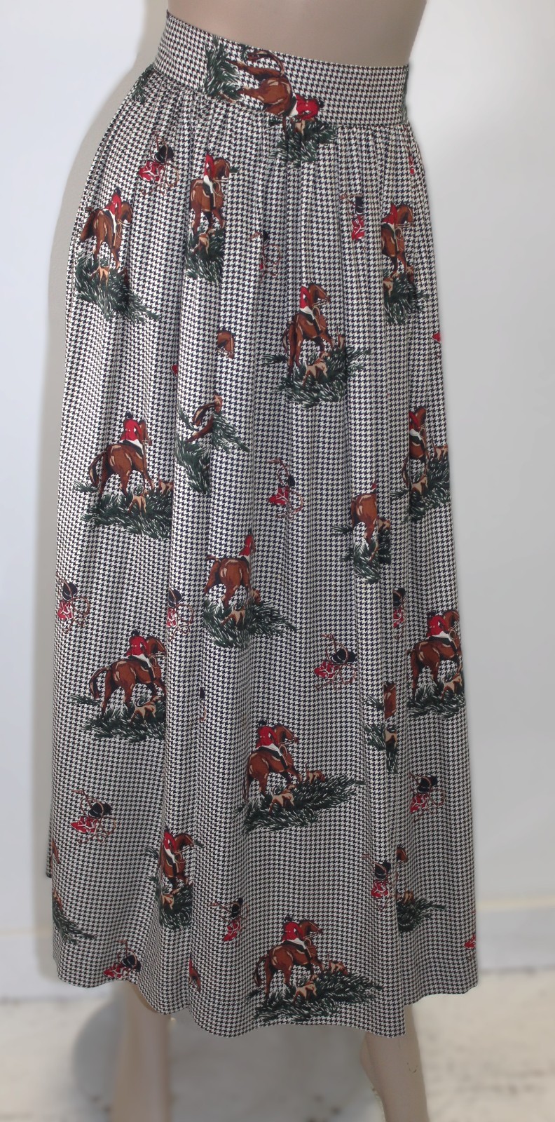 Tapestry Designs Vintage Maxi Skirt w Equestrian-themed Print Size 6