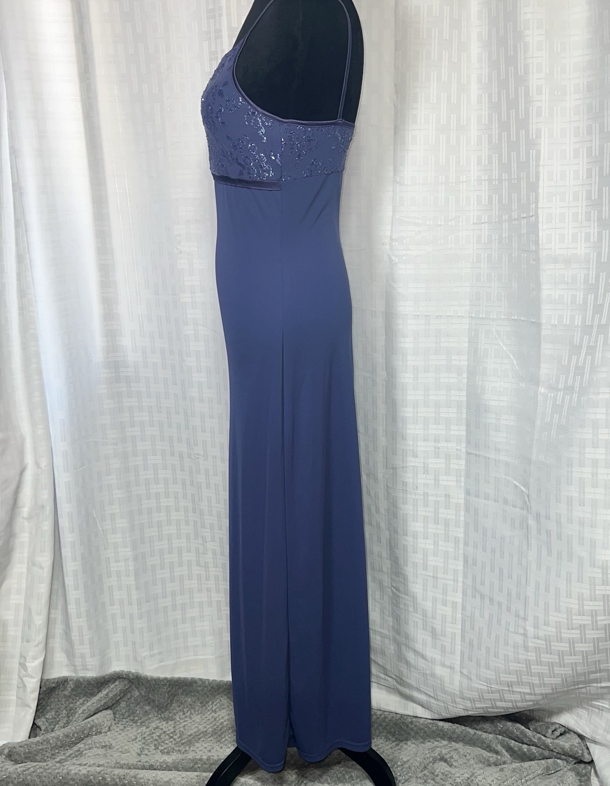 Vintage Byer Too California Maxi Slip Dress S Purple Glitter Floral Made USA
