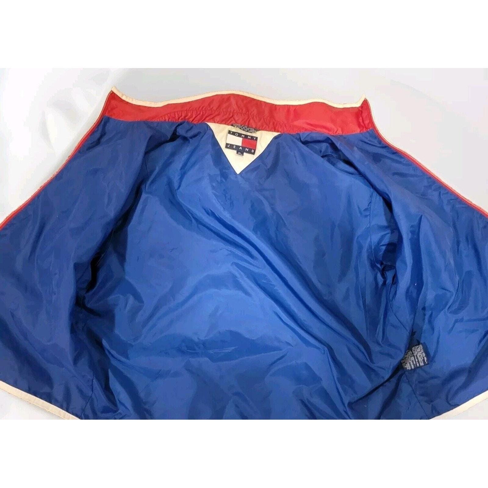 Vintage Y2K Tommy Jeans Cropped Full Zip Windbreaker Womens Size XL Hilfiger