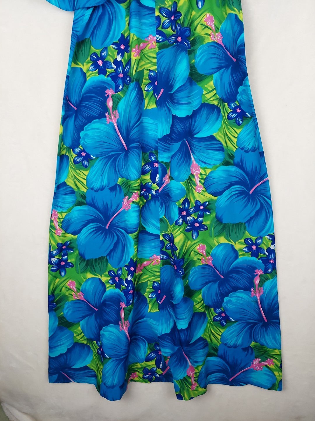 VTG 60/70s Pomare Tahiti Maxi Dress Floral Festival Boho Hippie Psychedelic Mumu