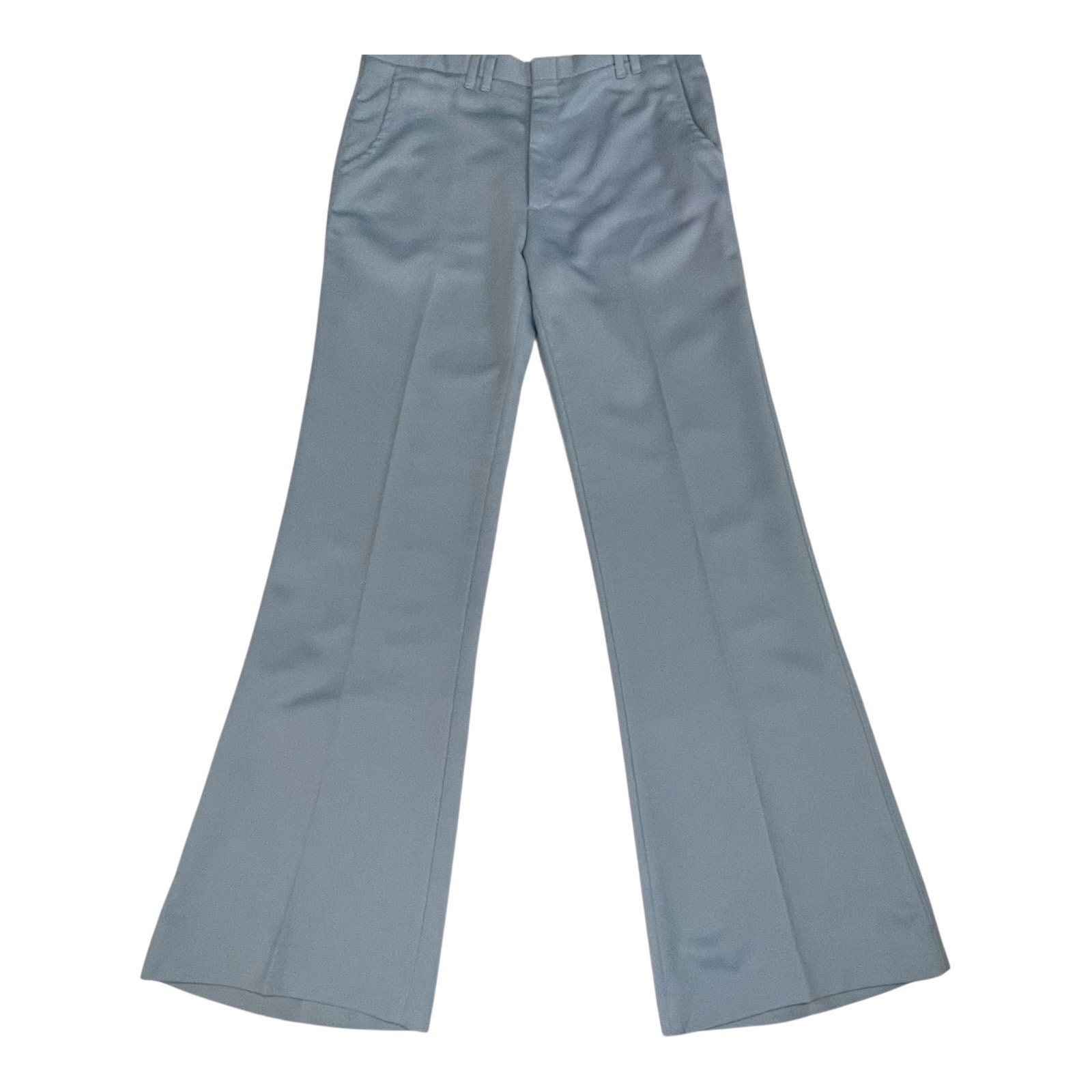 1970s Farah Powder Blue Bell Bottom Pants High Rise Wide Leg Ladies Slacks Sz M