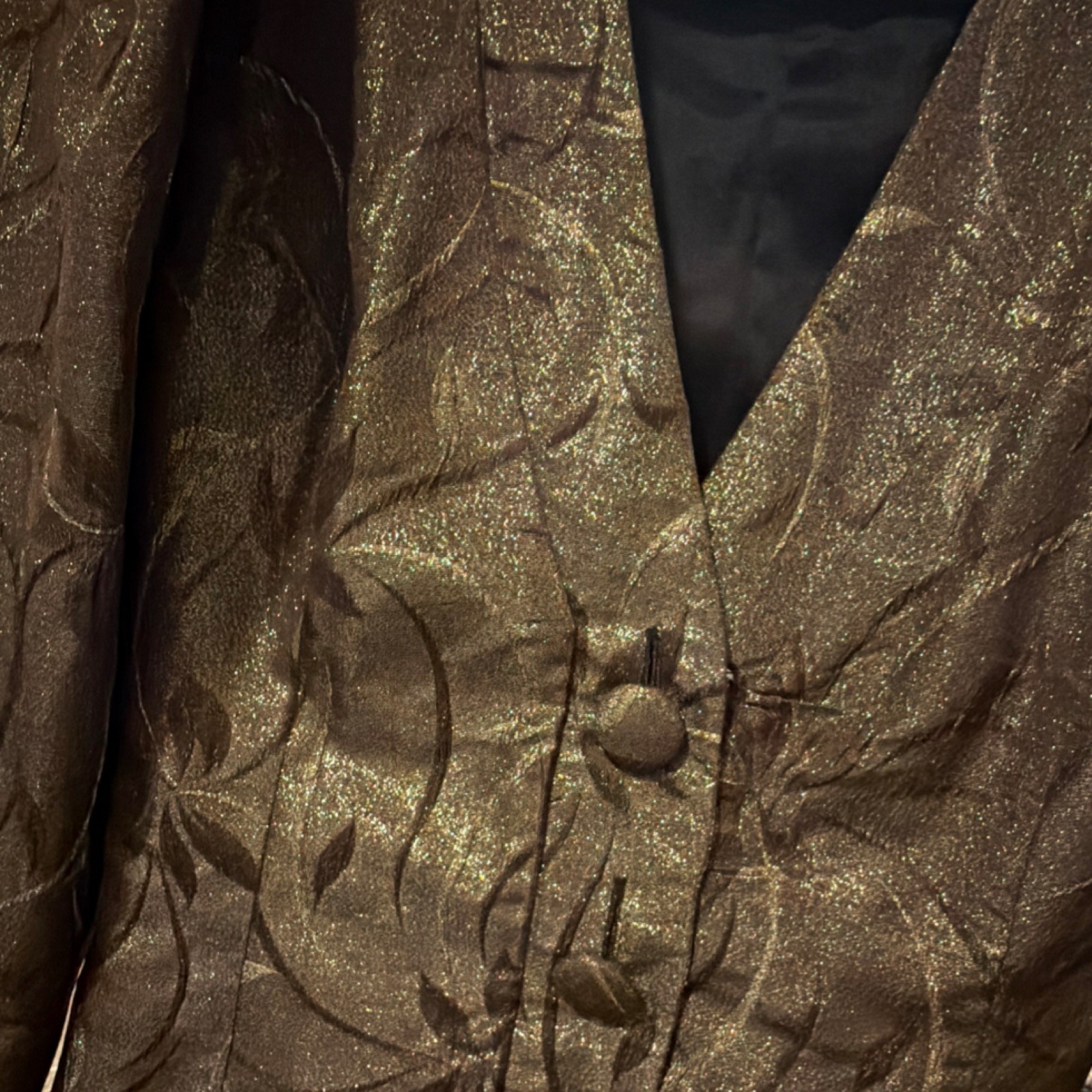 VTG Lorrie Kabala 80s Metallic Gold Brocade Skirt Suit Set 6 Prom Party Mob Wife