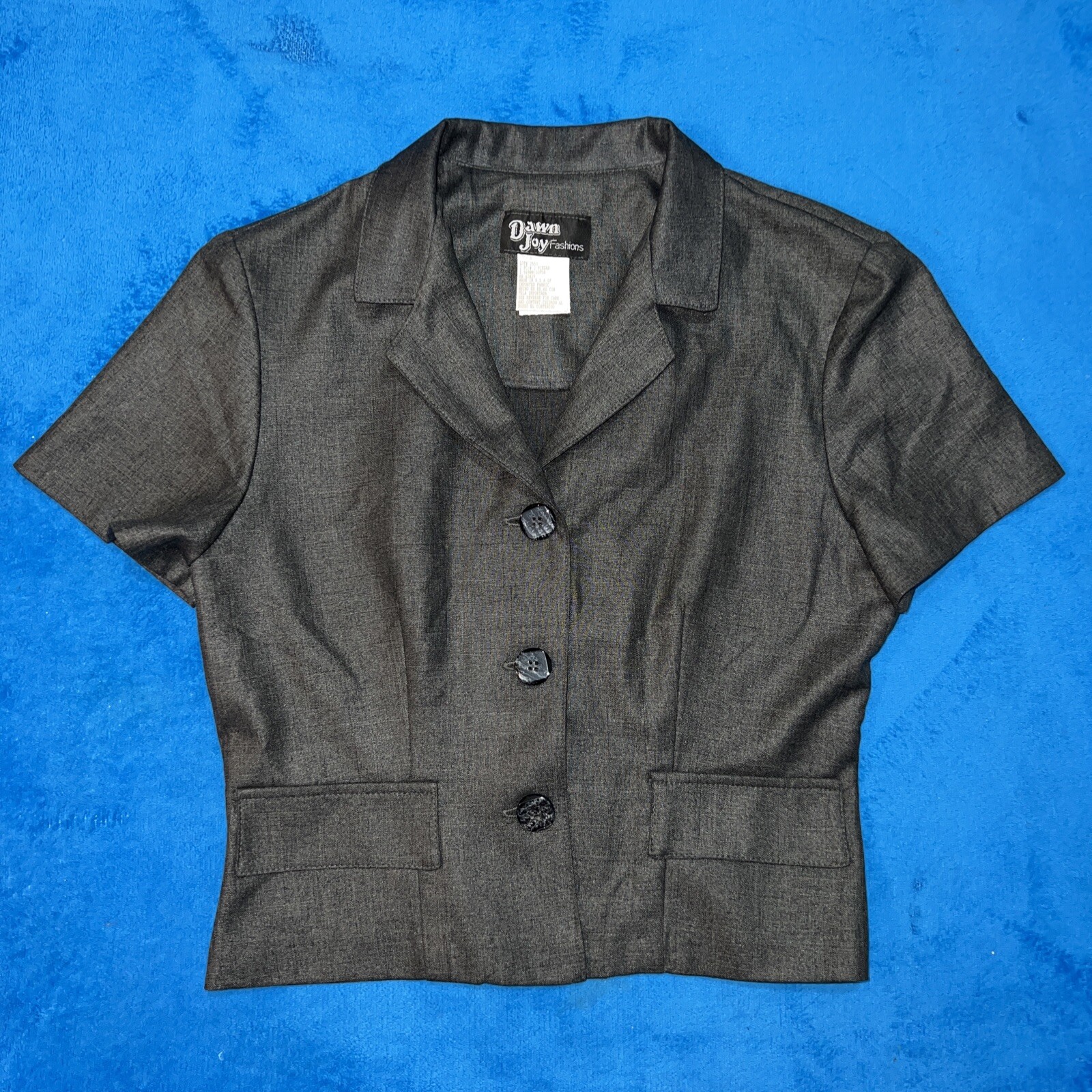 Vintage Dawn Joy Fashions Short Sleeve Top, Blazer, Blouse, Women’s Size 7/8