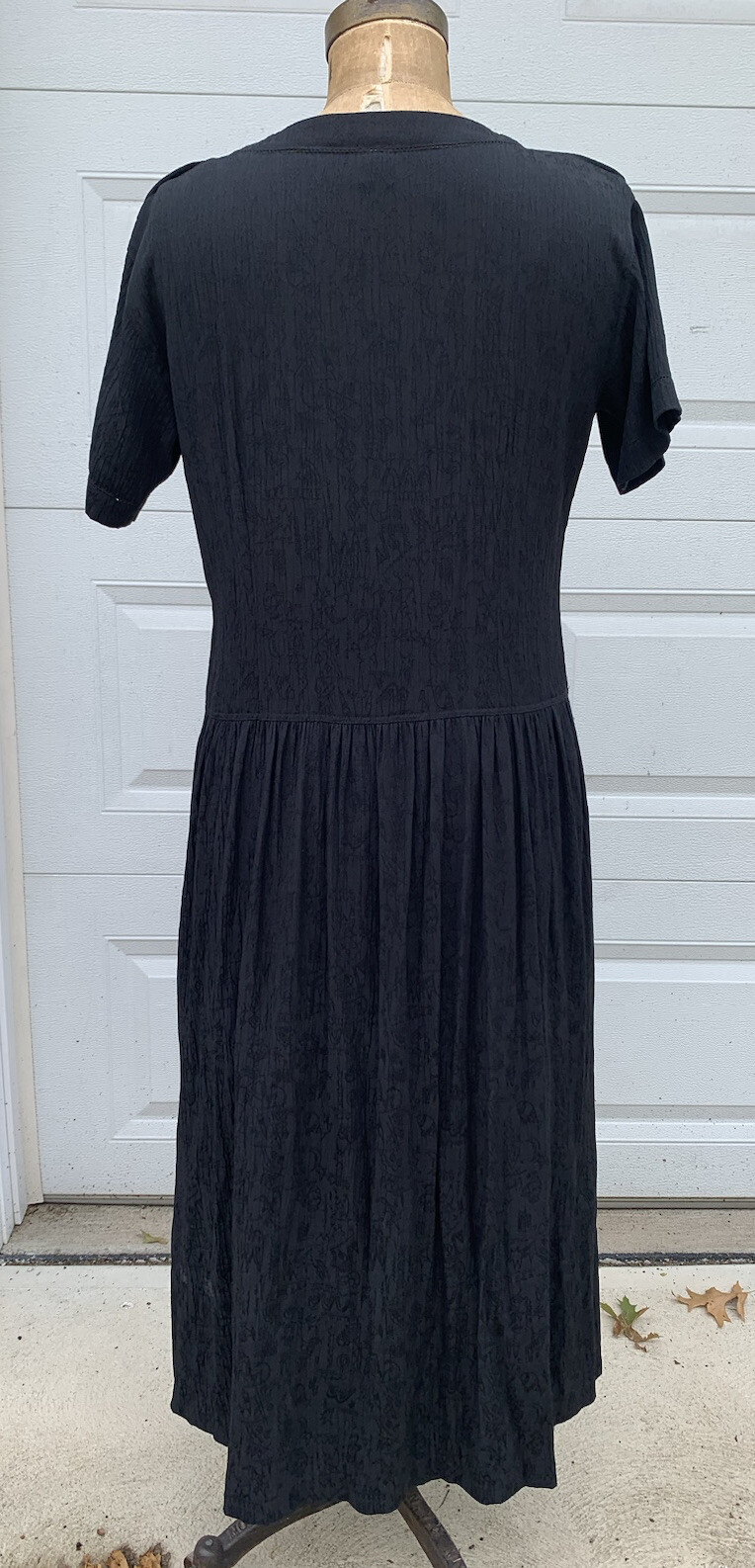 Vtg 1980s Drop Waist Pop Art Appliqué Dress B Blast Bust 40 S/M