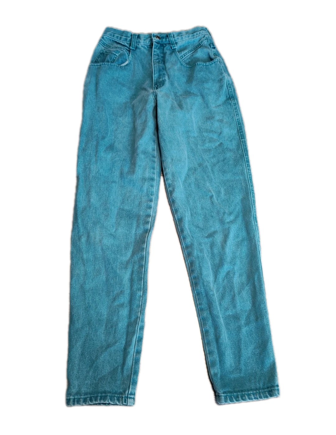 Vintage 80’s FORENZA Mom Jeans High Waist Size 8 26X30 Teal Denim Talon Zipper