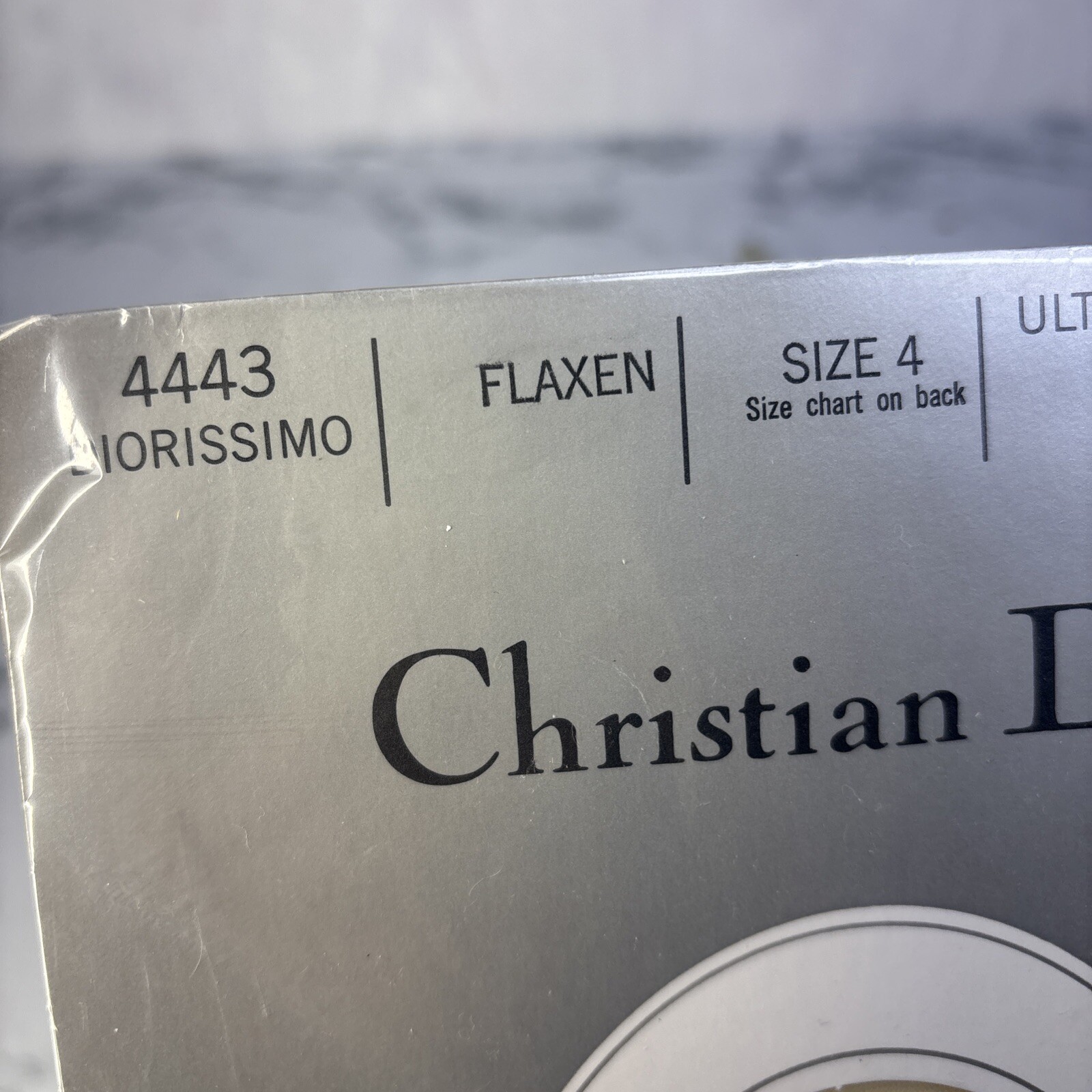 VINTAGE CHRISTIAN DIOR PANTYHOSE SIZE 4 ULTRASHEER DIORISSIMO Flaxen 4443