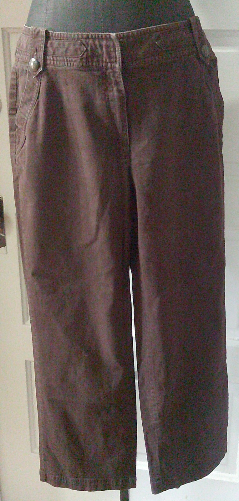 80’s TALBOTS Brown Button Flap Belt Loops Flat Front Jeans 12P