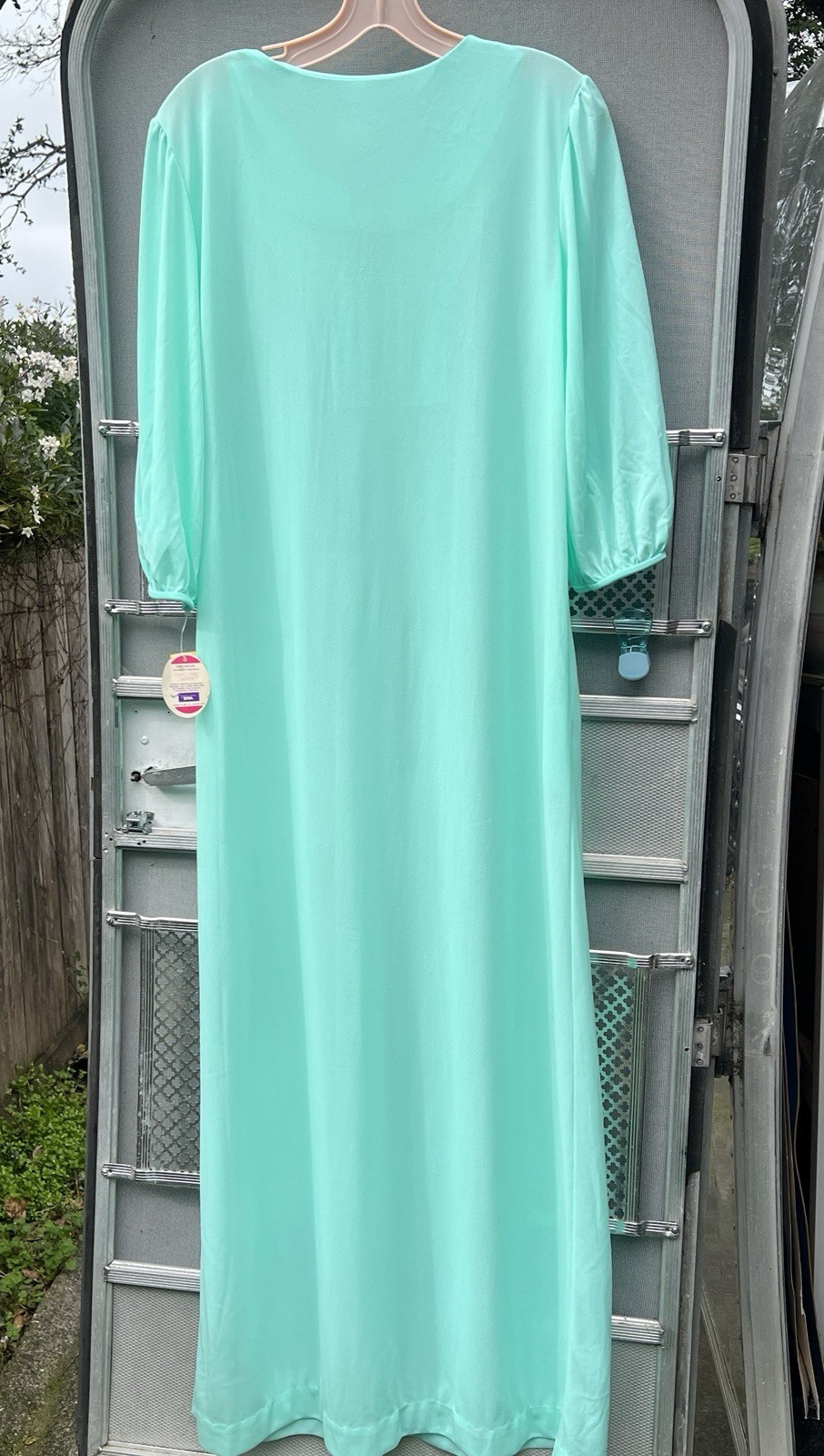 Vintage JC Penney Misses Robe Nightgown Small 10-12 anti cling mint green