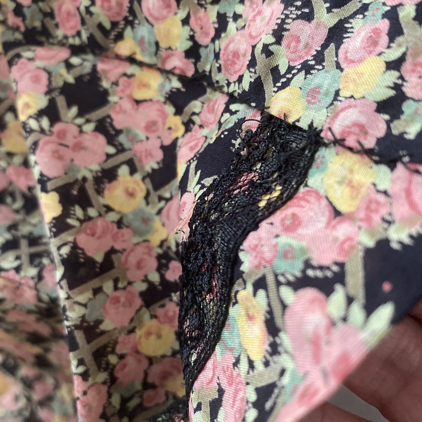 Vtg 1970 Liberty of London Blouse Pockets Pewter Rabbit Buttons RARE