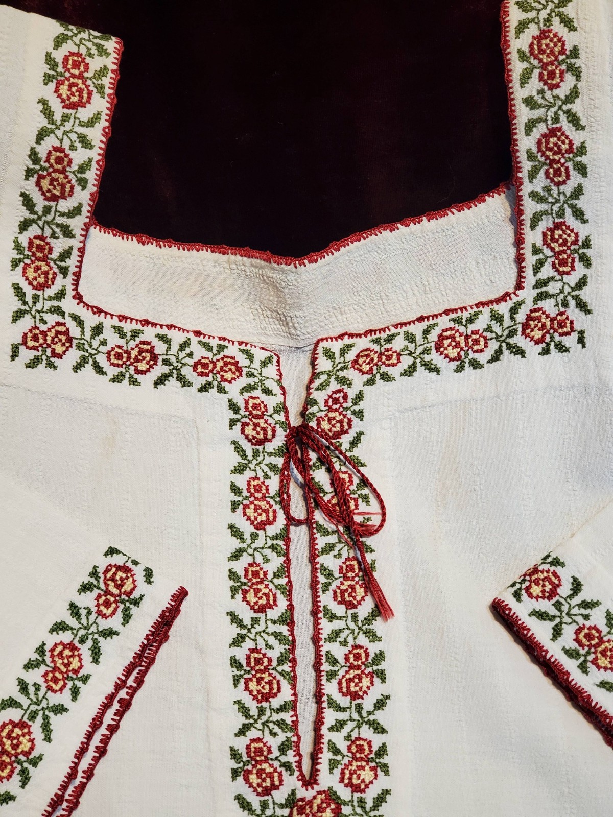 TraditionalBulgarian long dress with Floral Embroidery-Beautiful