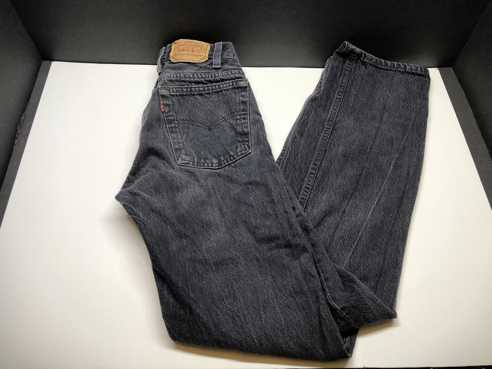 Vintage Levi’s Button Fly 701 Student Jeans Black W26 L32 Made In USA Womens