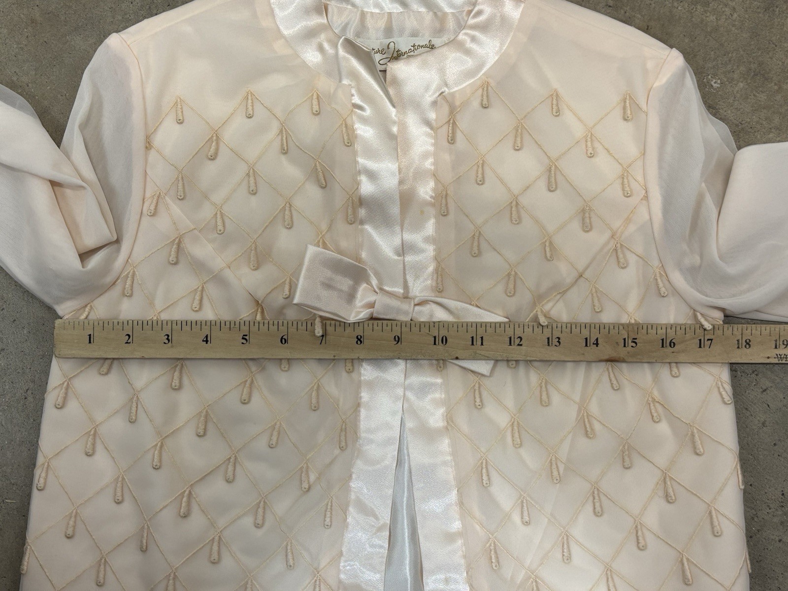 Vtg Couture Internationale By Norman Hartnell 2 Pc Peignoir Gown Jacket 32 60s
