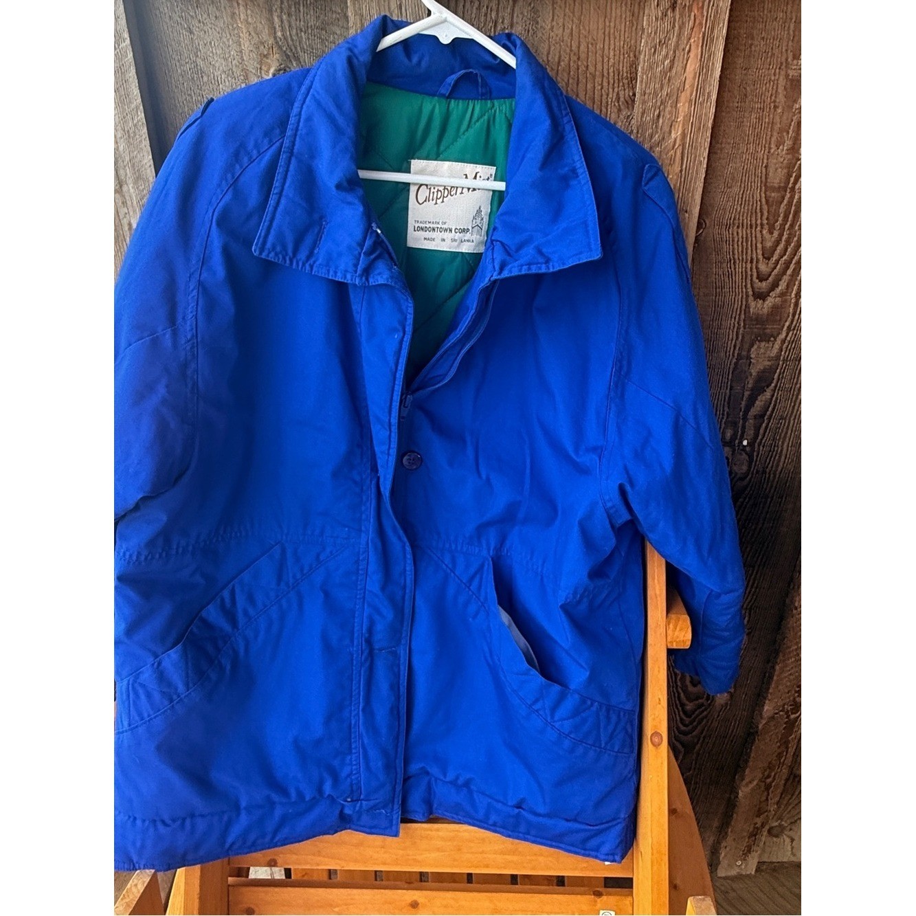 Vintage ClipperMist Londontown Corp. Quilted Jacket Cobalt Blue L