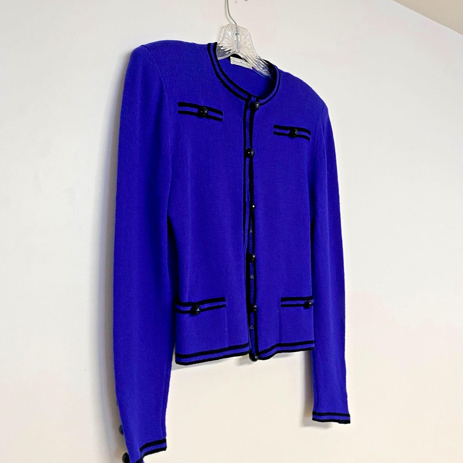 Purple Wool Sweater Jacket Size 4 Neiman Marcus Co.