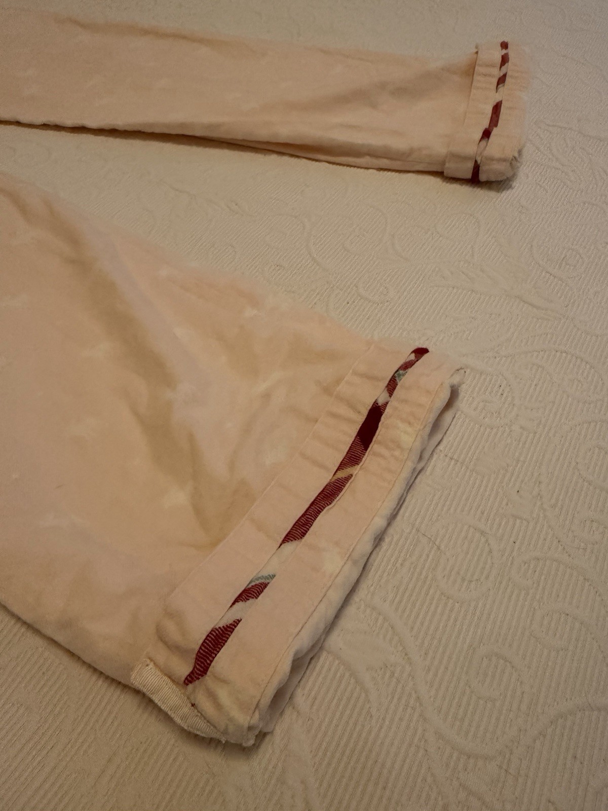 Abercrombie & Fitch 100% Cotton Women M White Baby Pink Pajama Christmas Pants