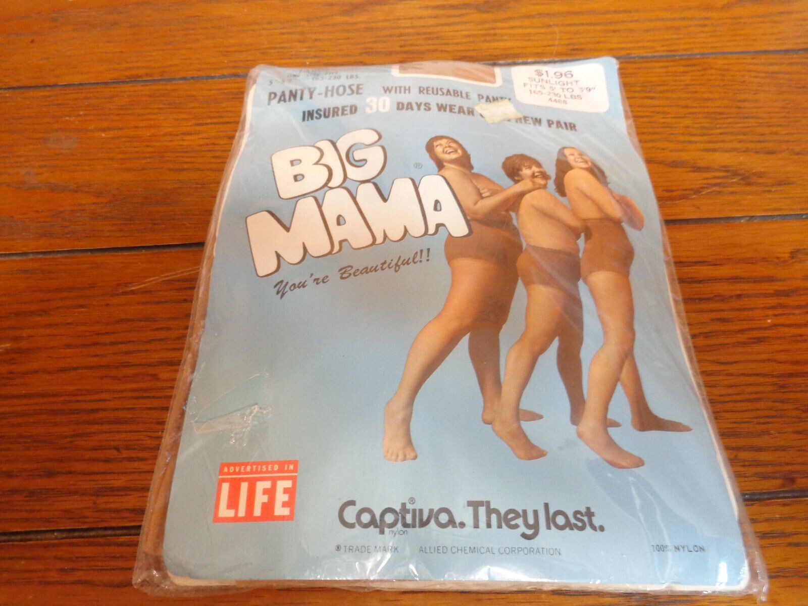 Big Mama Vintage Pantyhose Unopened Package Large Size Sunlight Brand New