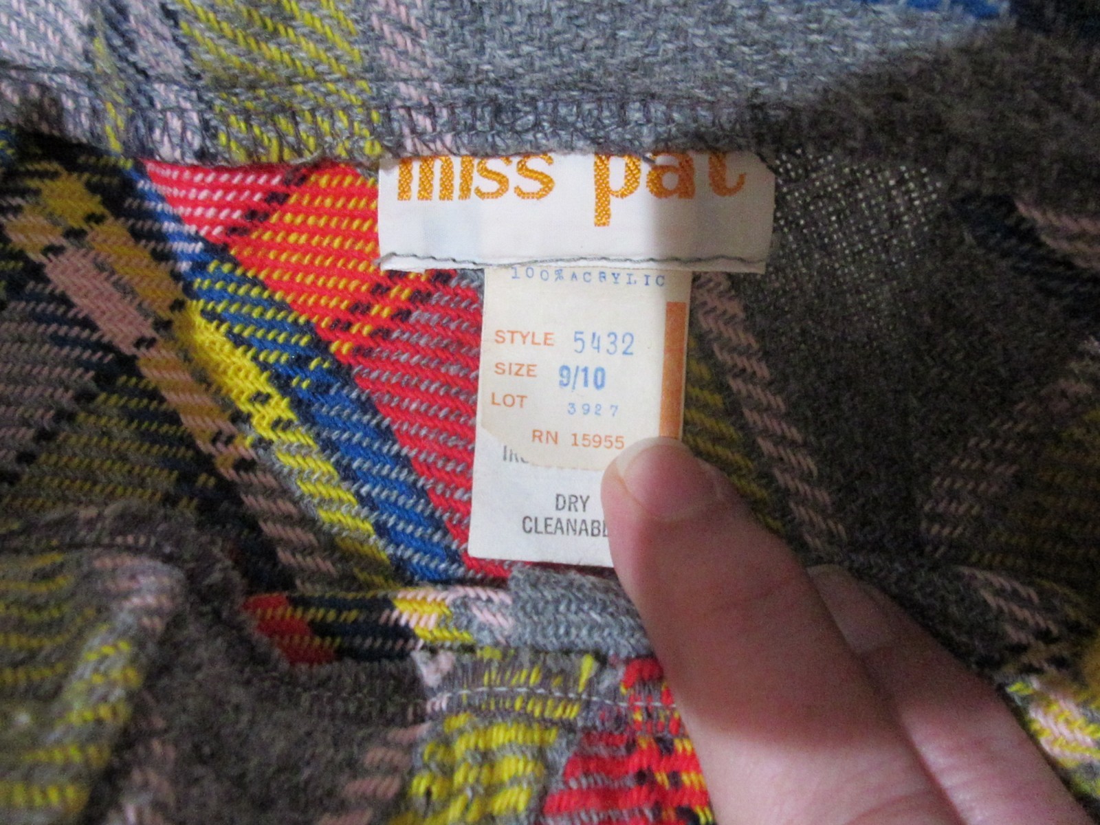 Vtg. 1970’s Miss Pat Maxi Skirt Women Sz 9/10 Acrylic Tweed Plaid Multicolor