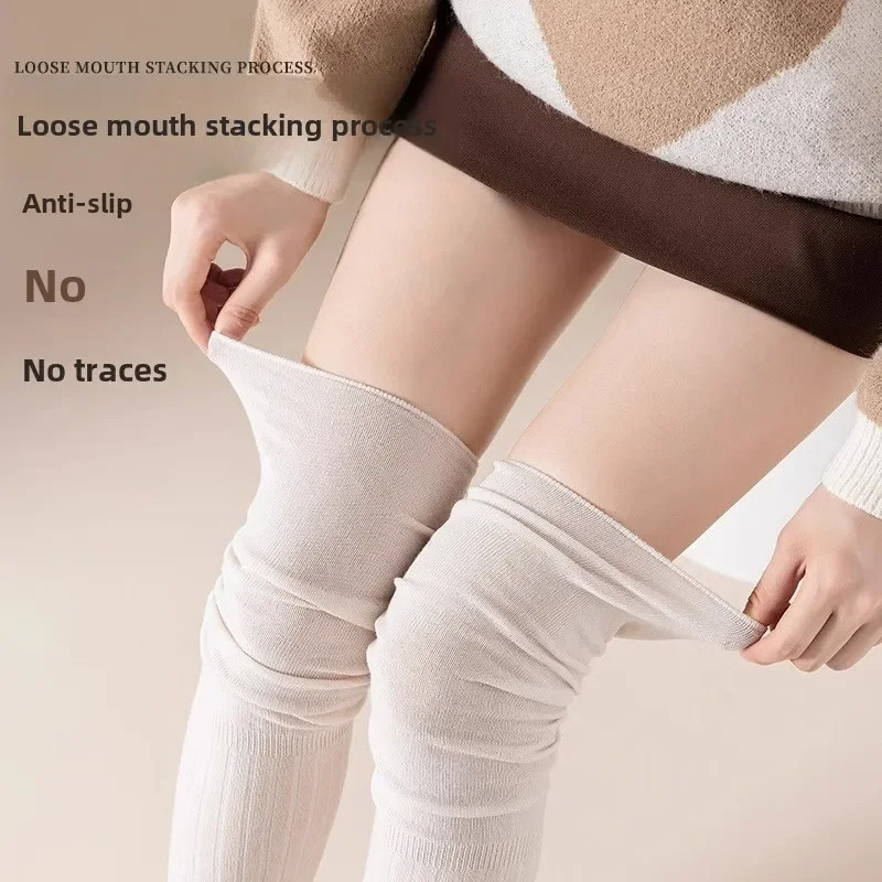 1/3P Women Long Socks Boot Solid Thigh Stocking Skinny Casual Cotton Over Knee