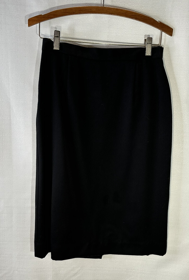 Vintage 100% Wool Blazer & Pencil Skirt Set Black Fully Lined Woman’s SZ-8