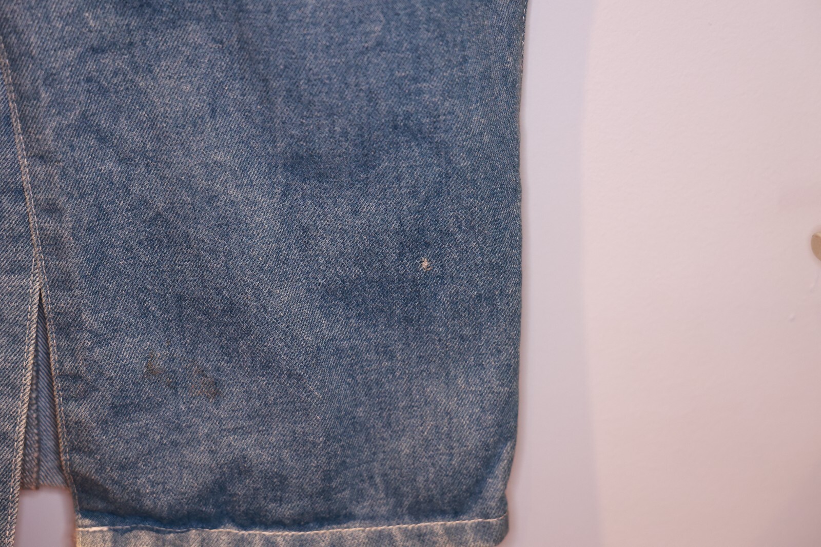 Vintage MUSTANG Midi Maxi Denim Skirt Approx 30 *** Attic Find With Holes Stains