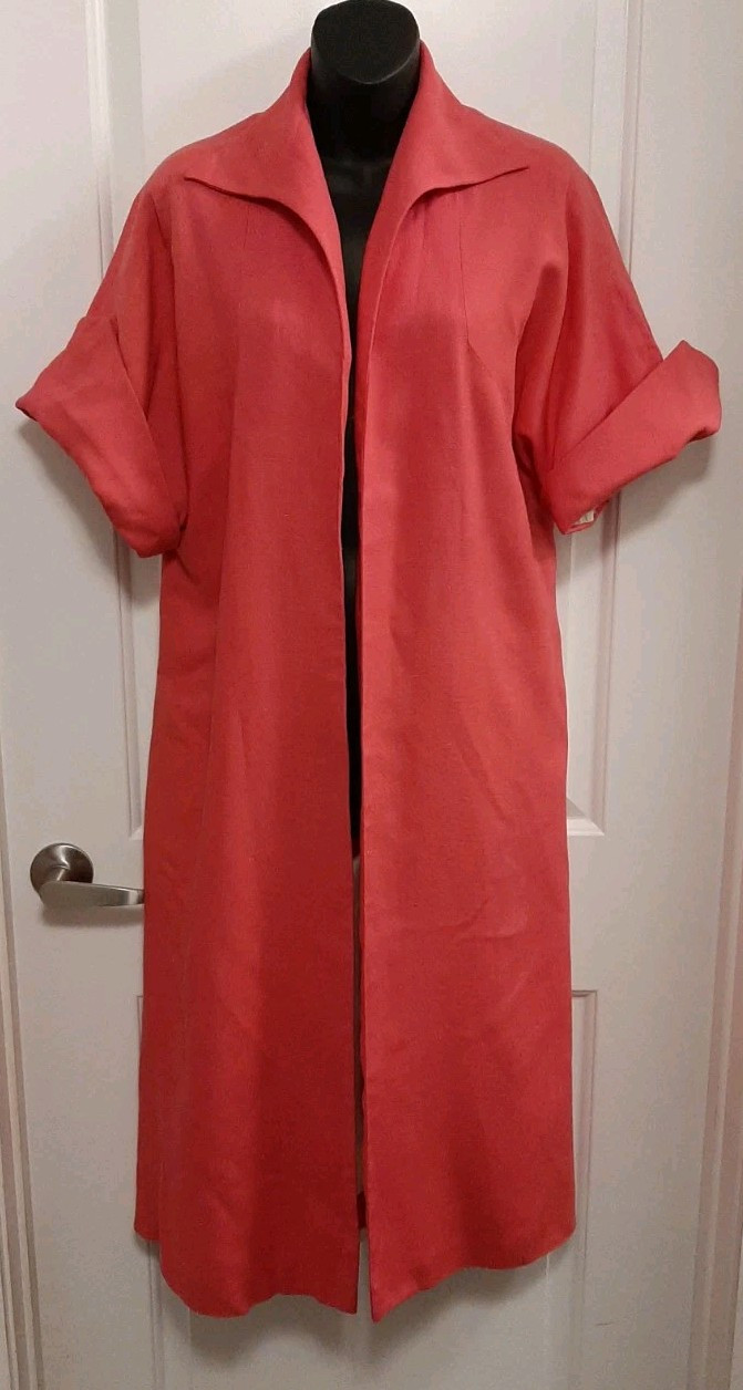 Vintage 1960’s Original Lilli Diamond of California Pink Short Sleeve Duster