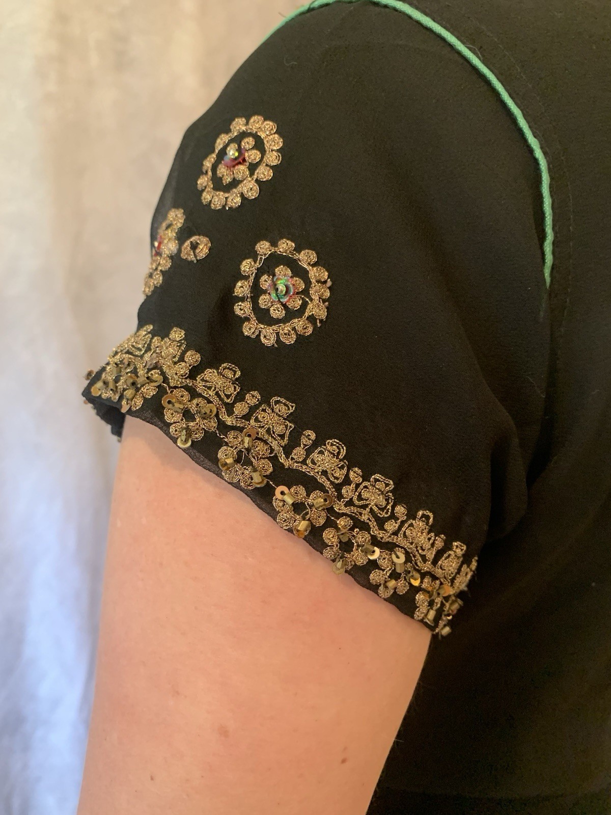 Vintage Indian Hand Beaded Tunic/ top Classic Boho Hippie Evening Event Wear