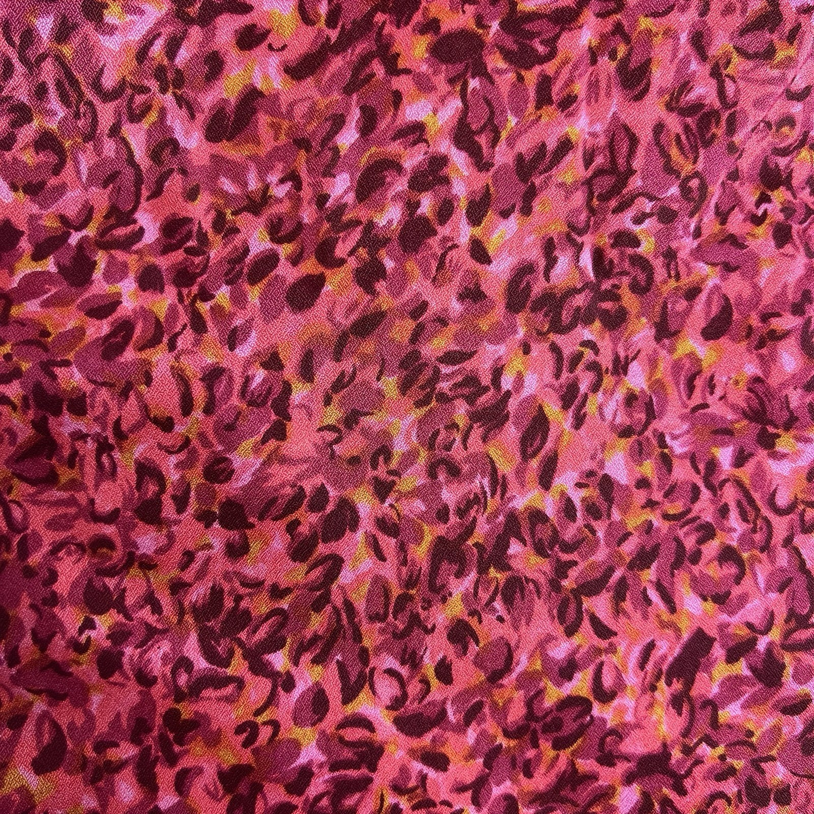 Vintage 1960s Dress Colorful Pink Abstract Floral Mod Drop Waist Bow Rhinestone