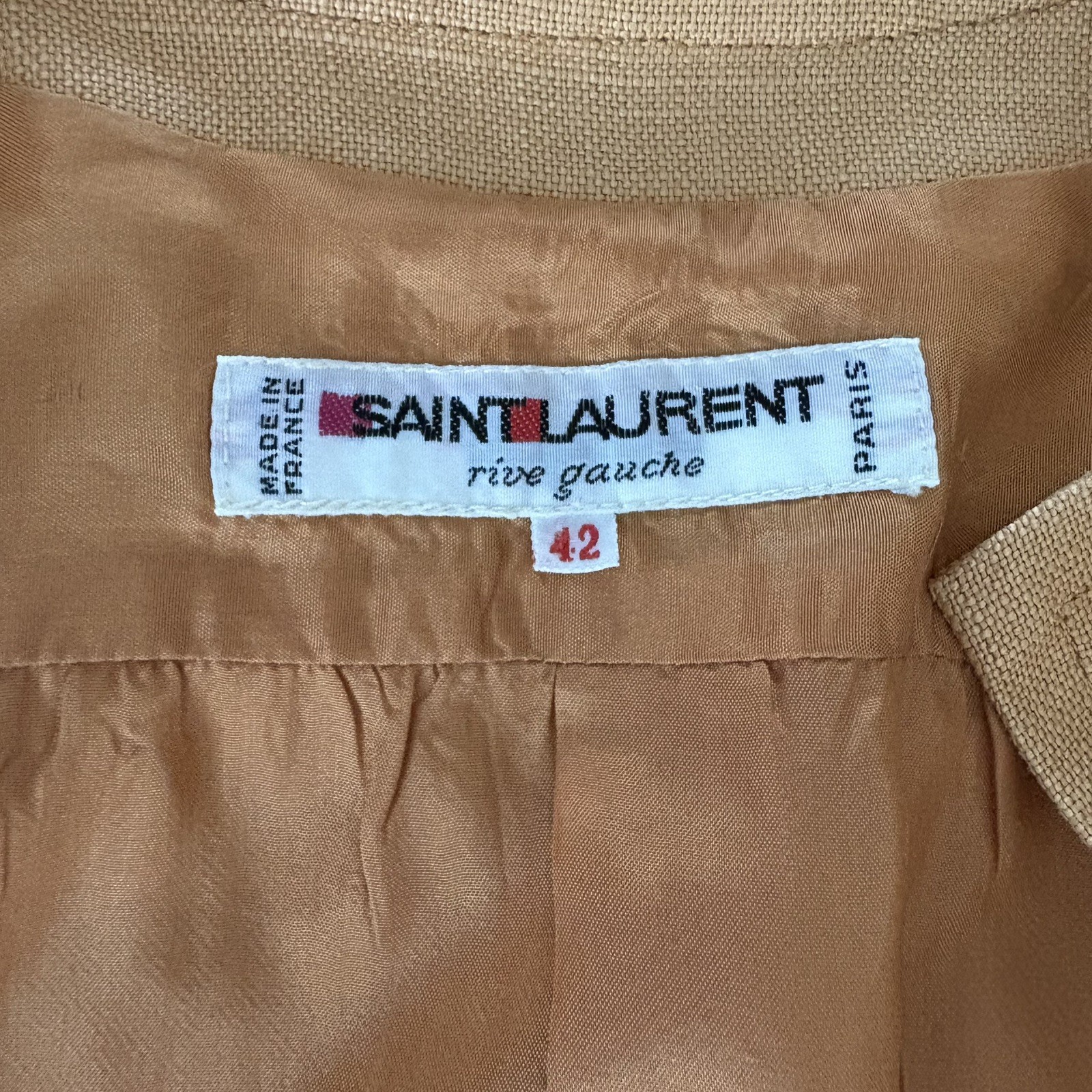 Yves Saint Laurent Rive Gauche Vintage 1980’s Evening Jacket Size 42 Silk Linen