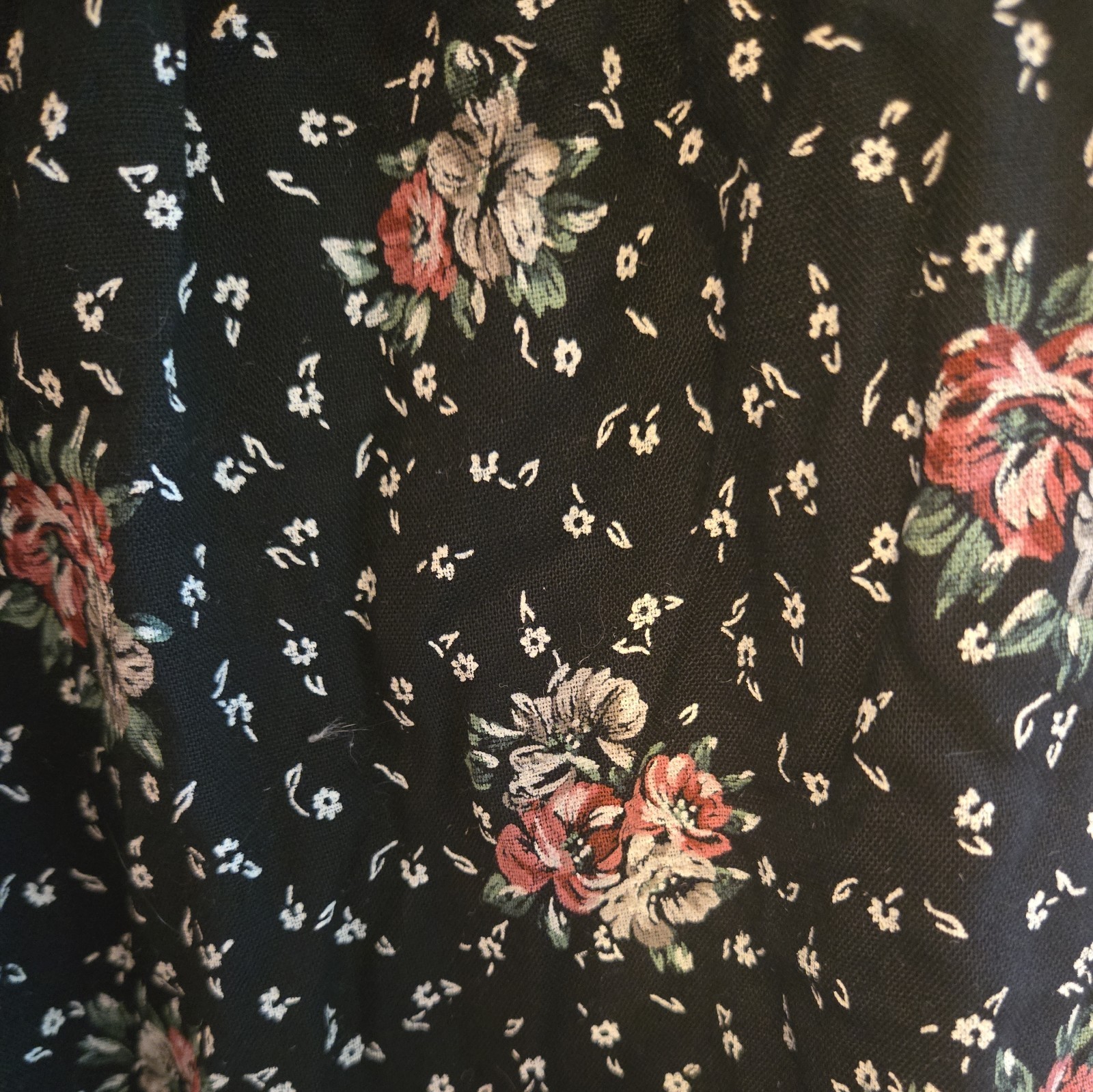 Vtg Dawn Joy Fashions Dress Boho Cottagore Floral Sleeveless Maxi Buttons collar