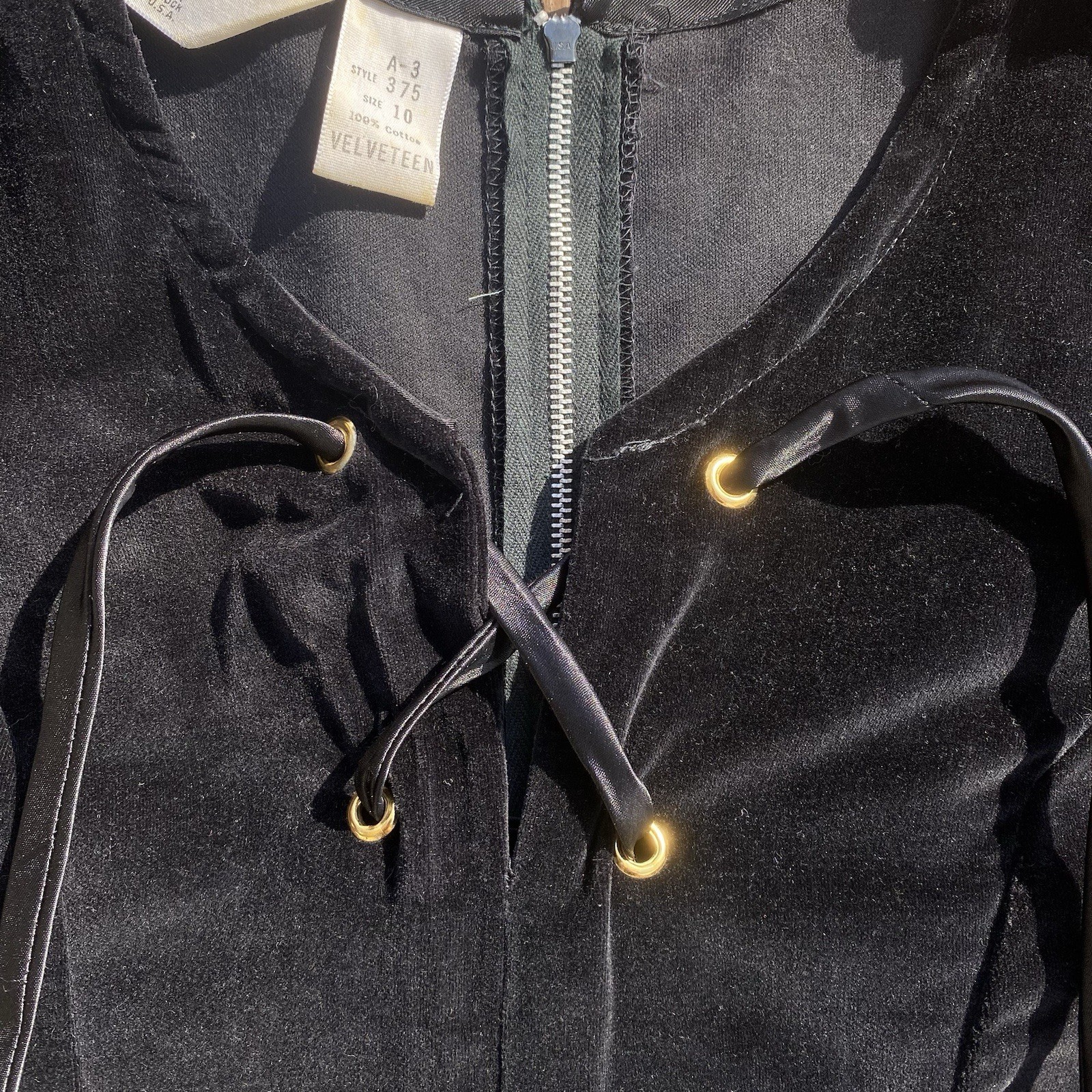 1970’s Black Velvet Wide Leg Sears Jumpsuit