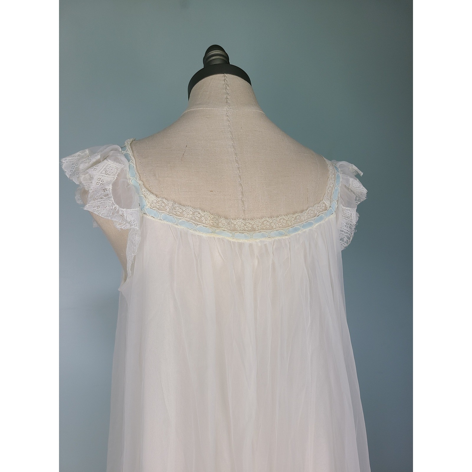 VTG Gotham Gold Stripe Peignoir Nightgown Set Ethereal Regency Coquette Bridal