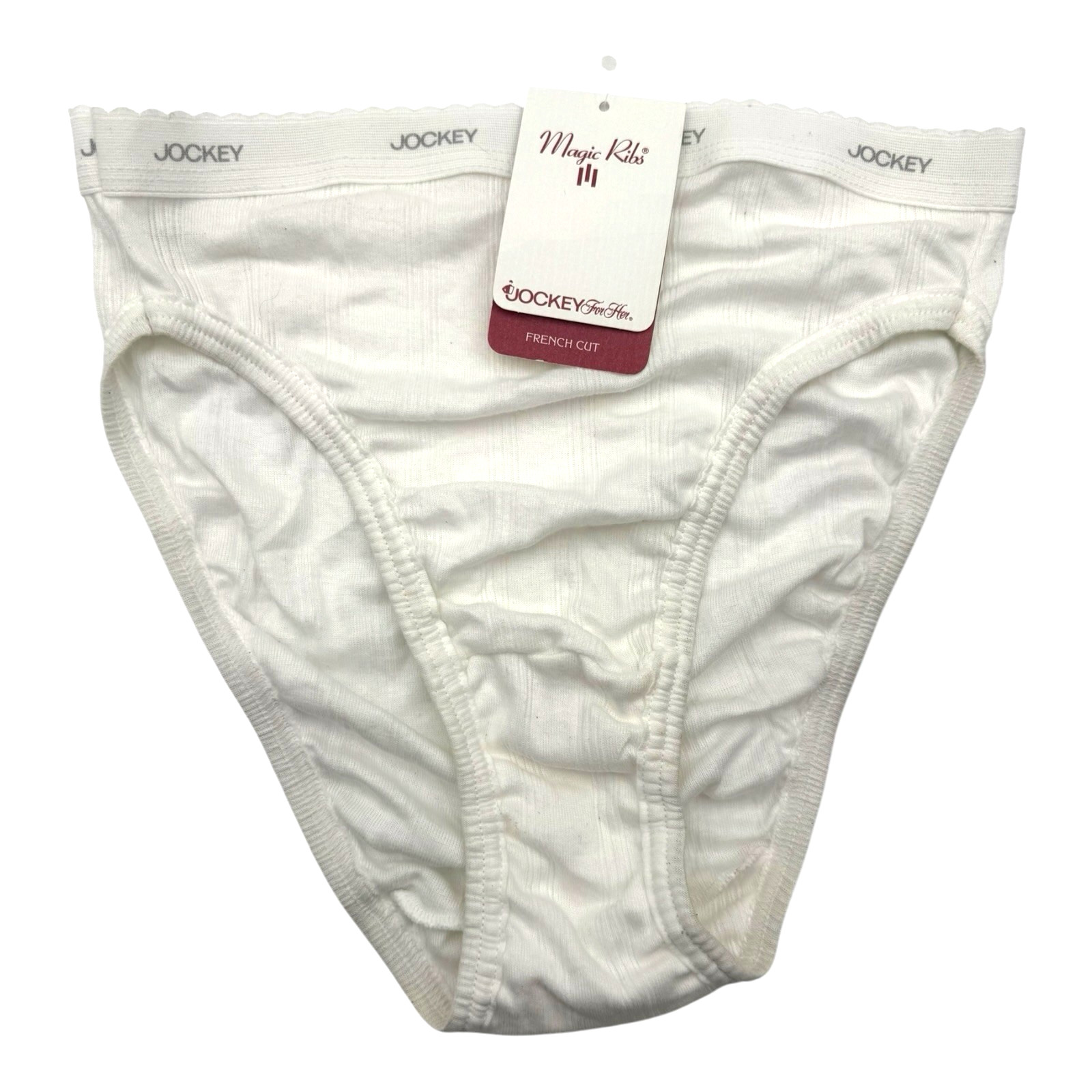 1994 Jockey for Her Magic Ribs French Cut Panties White Size 5 Deadstock NWT VTG