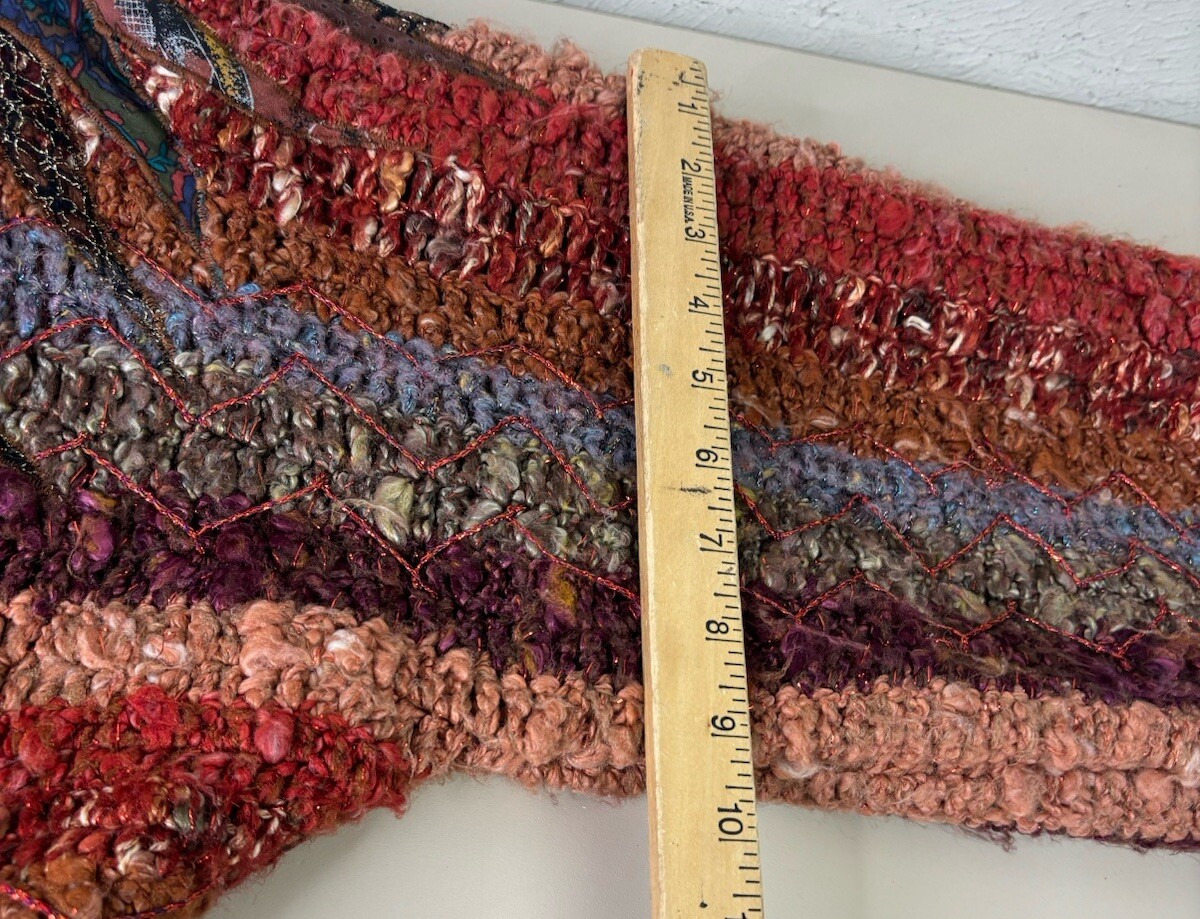 Marieakim XXL? Acrylic Patchwork Sweater Coat Button Up Heavy Dolman Sleeve EUC