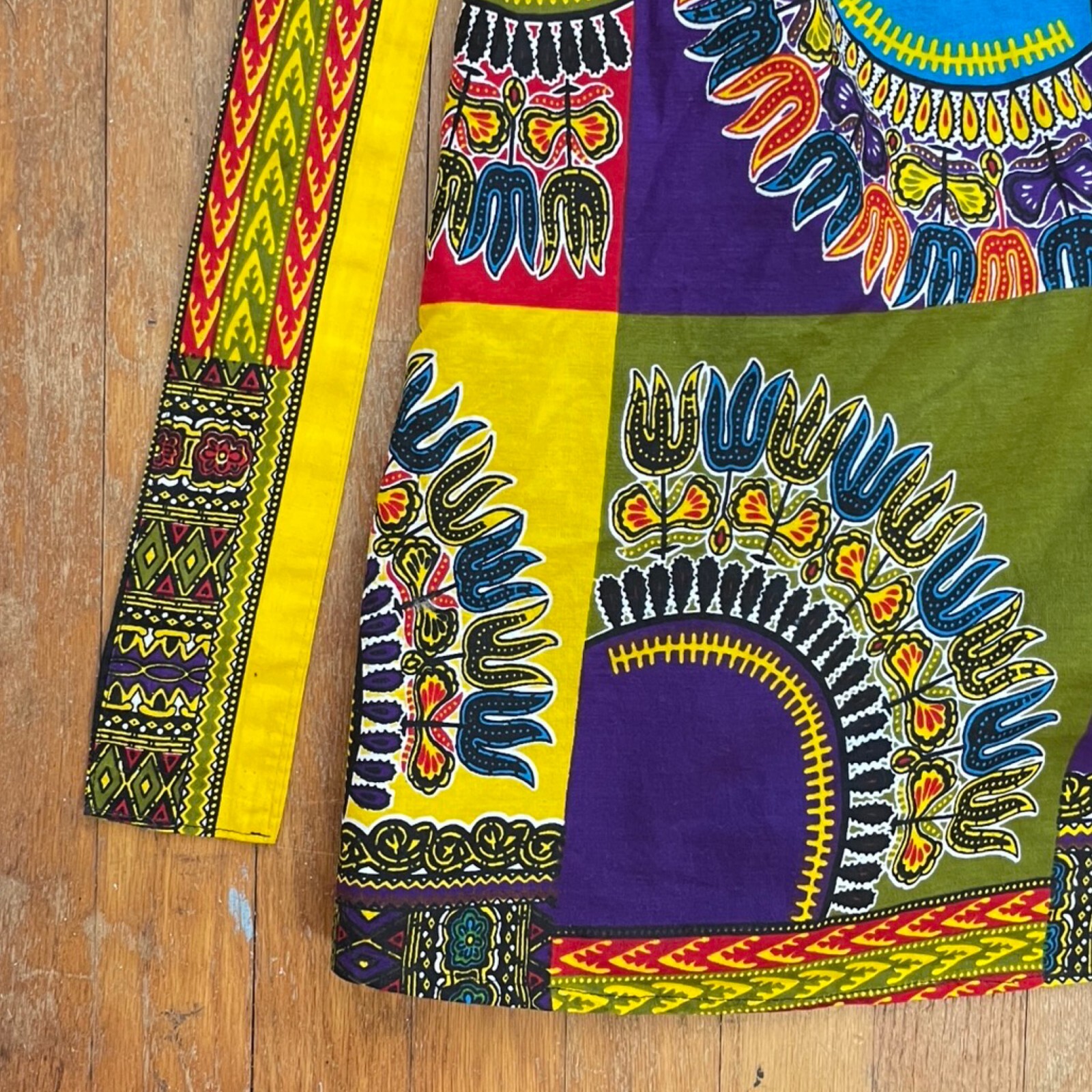 Vintage Cotton Maxi Skirt Size S/M/L 27-31″ Waist 1990s Mixed Print Wide Cut