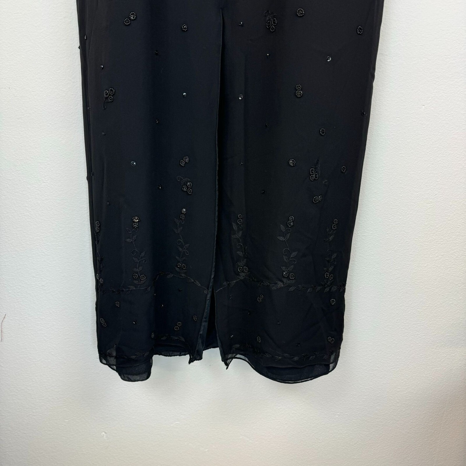 VTG Vintage Phoebe Silk Black Sequin Formal Midi Maxi Dress 8 (6)