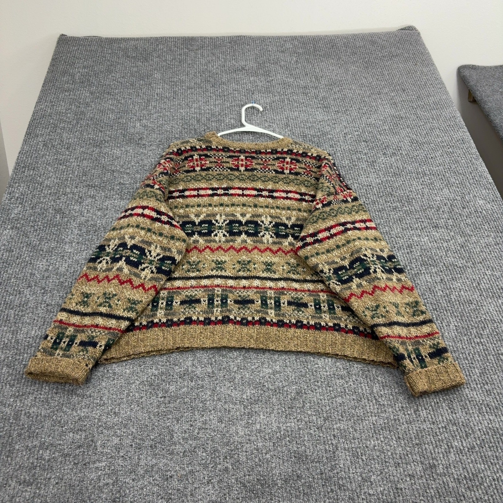 Vintage Woolrich Sweater Womens L Brown Wool Blend Fair Isle V Neck Gorpcore