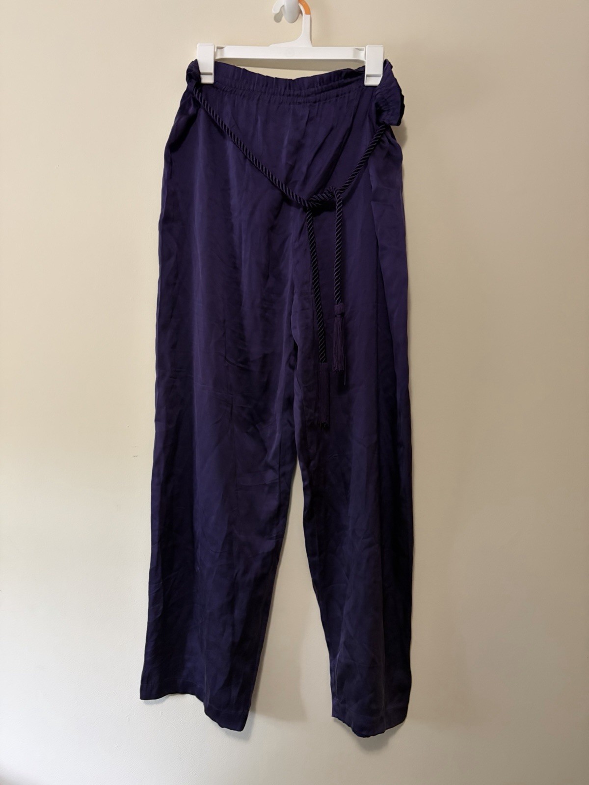 VTG Victoria Secret 100% Silk Paisley Vest Wide Leg Pants Loungewear Set Small