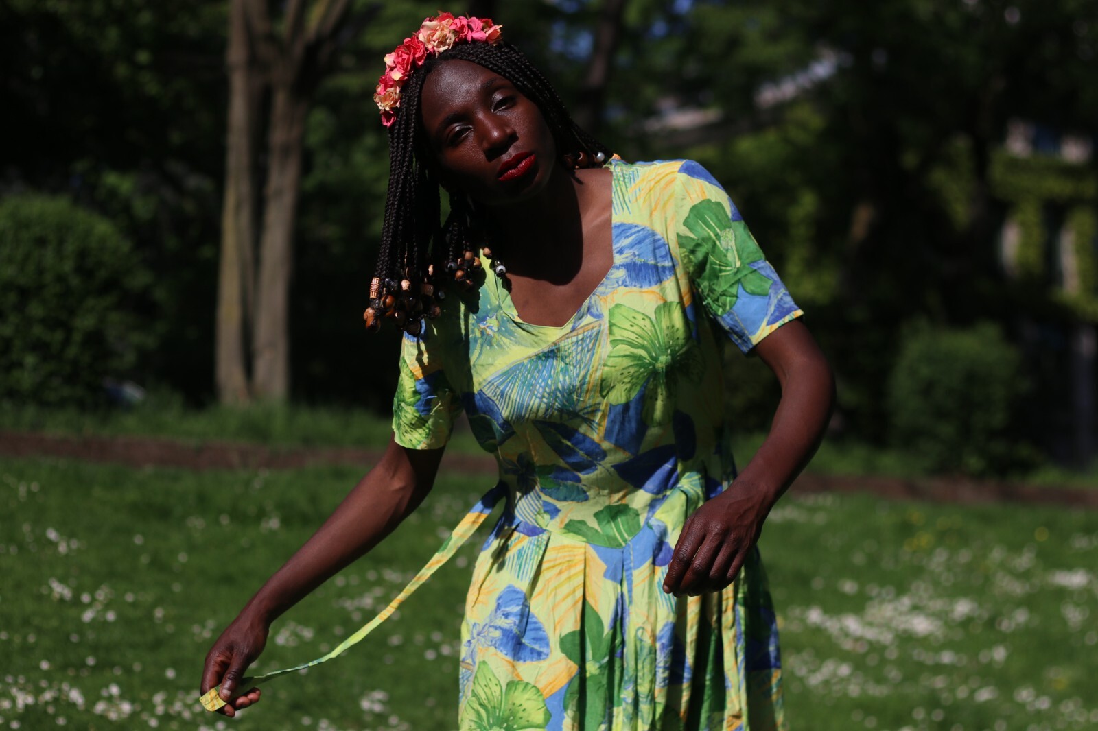 Vintage Floral Summer Dress – Size S-M TRUE VINTAGE 70 80 90