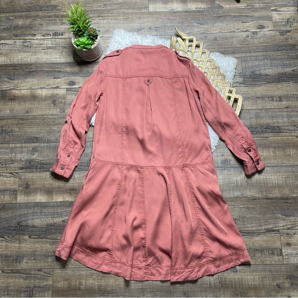 Anthropologie Holding Horses Mauve Button Down Dress (oversized) Women’s Size 2
