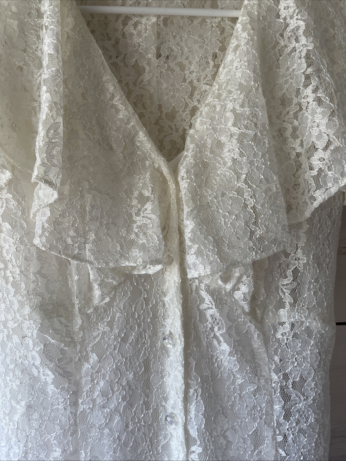 Long White Lacey 1996 Vintage Wedding Dress Sarah Richards Boho Victorian