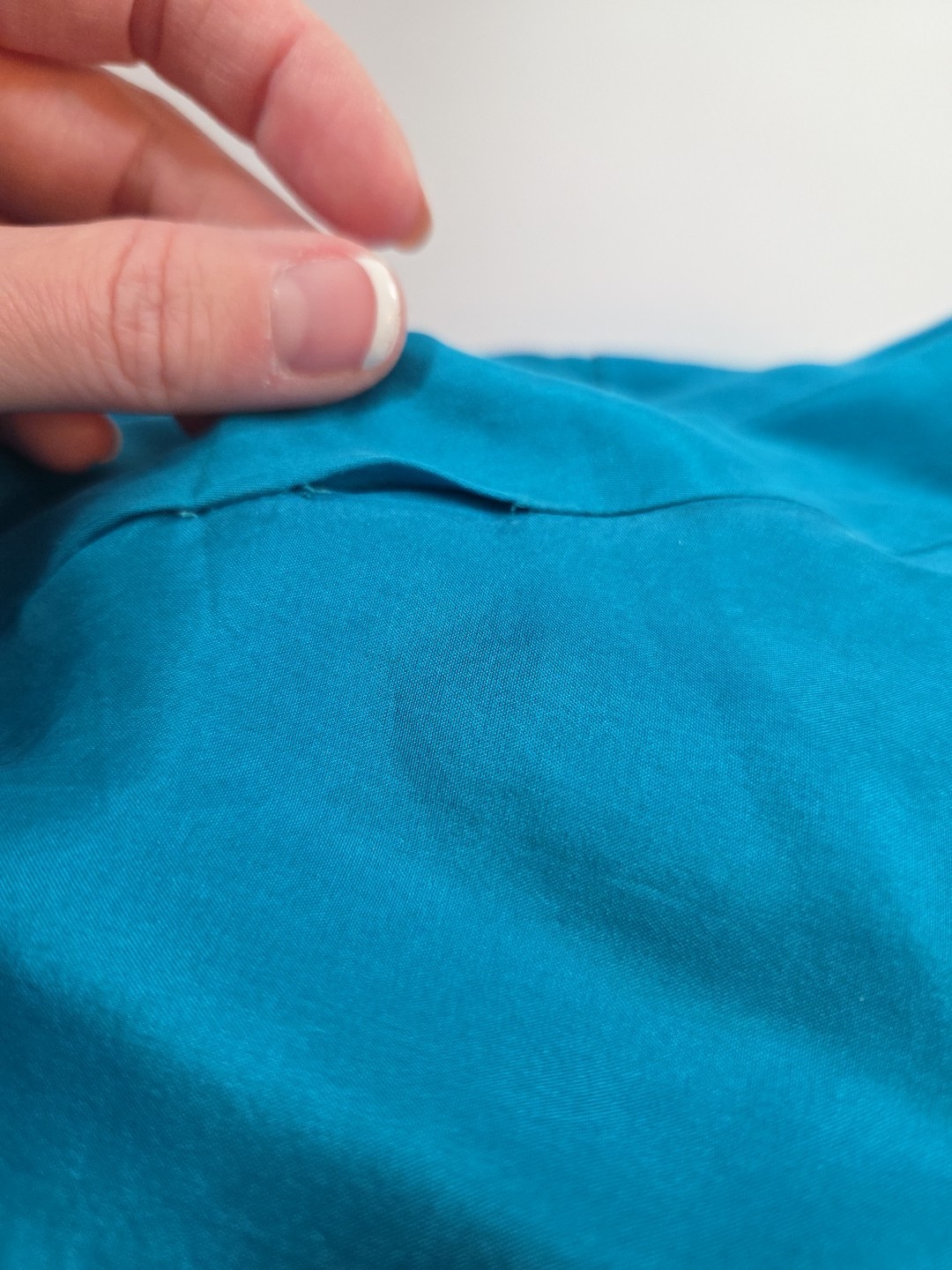 Vintage Compagnie Internationale Express 100% Silk L/S Top Blue/Teal Size Large