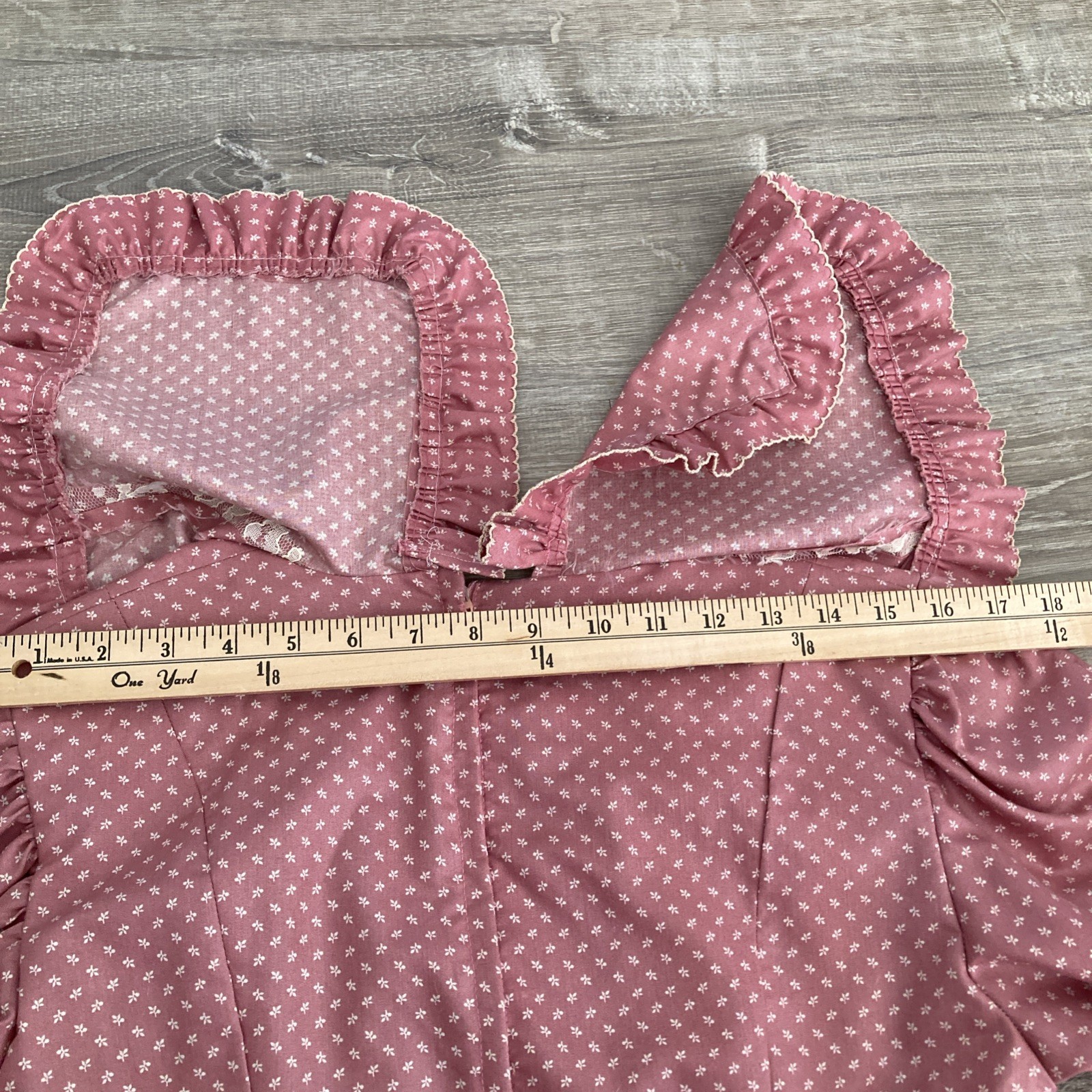 Vintage Hand Made For My Special Little Girl Prairie Dress Sz M Pink Floral Midi