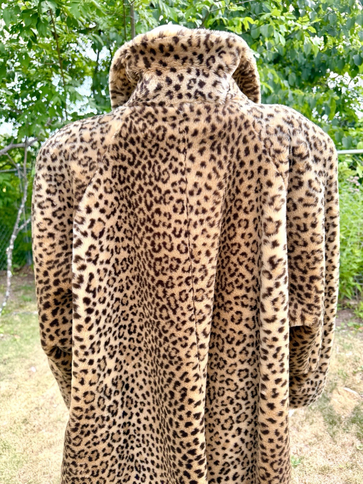 Vintage FAUX LEOPARD FUR Coat Teddy Bear Jacket 1980s 1990s M Donnybrook Short