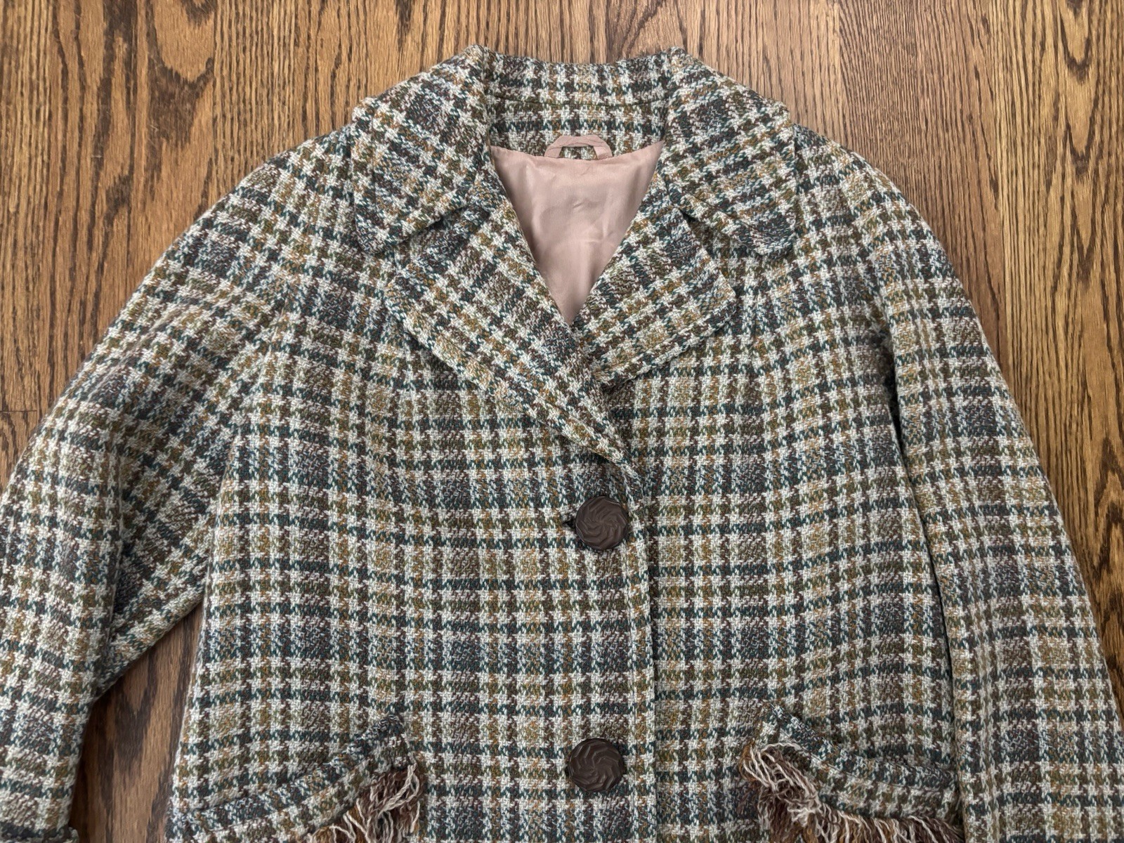 Vintage 1960’s Scottish Tweed Modest Proper Coat Lennoxburn Scotland S M Neutral