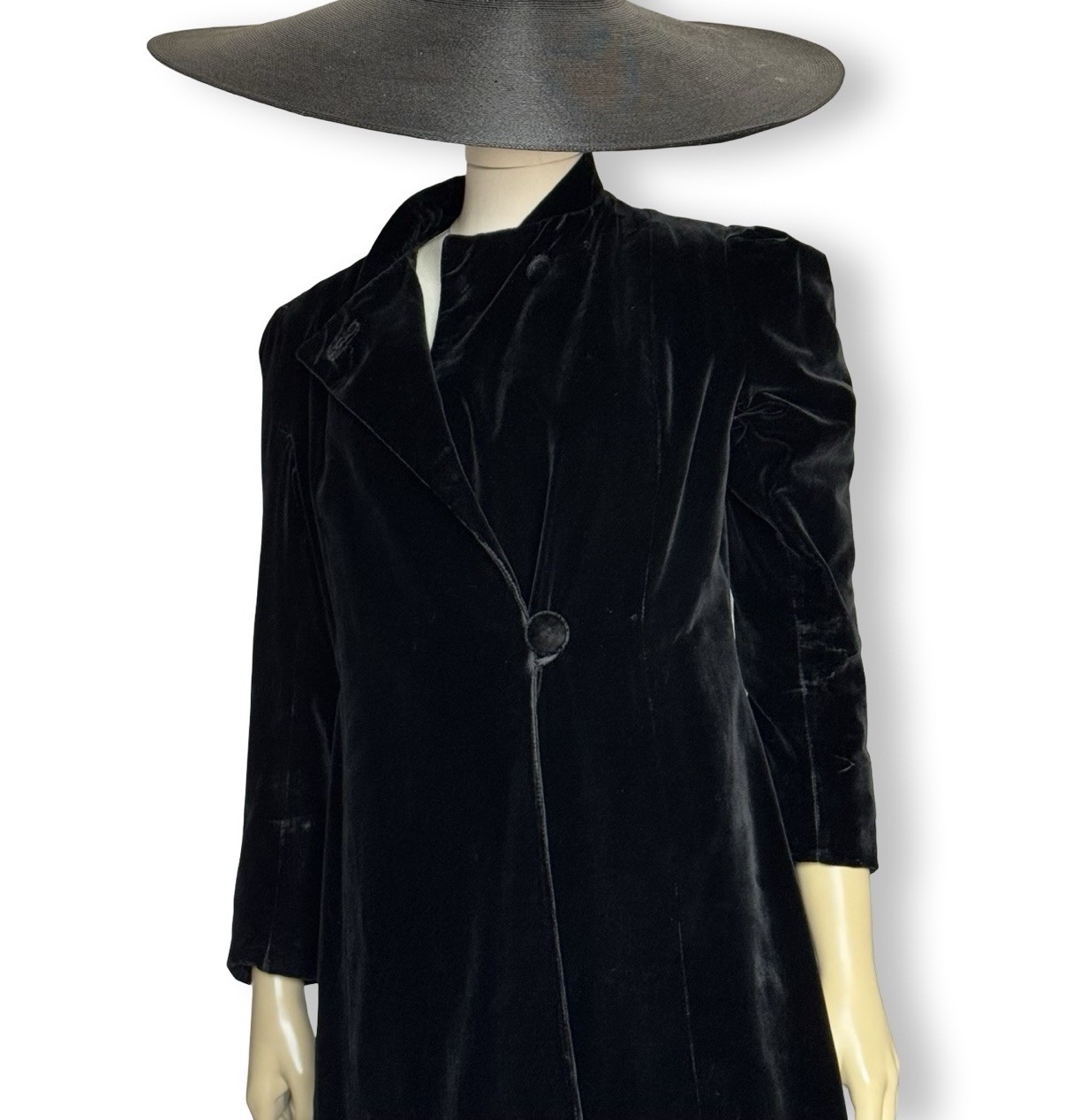 Edwardian Black Silk Velvet Coat Velours du Nord Sony Pictures Opera Jacket
