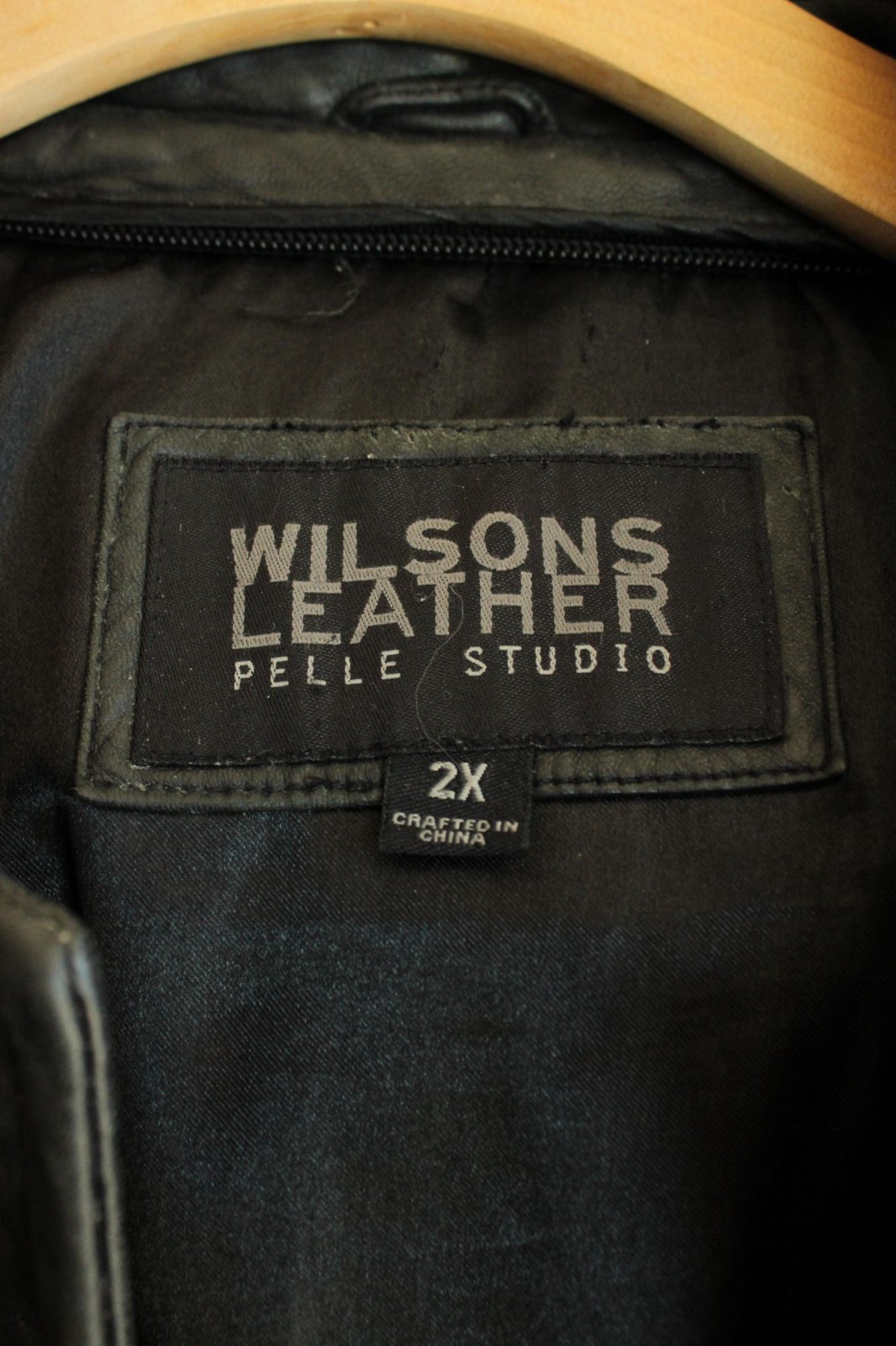 Vintage 1990s Leather Jacket, Volup Size 2X Wilsons Leather Black Car Coat, Pell
